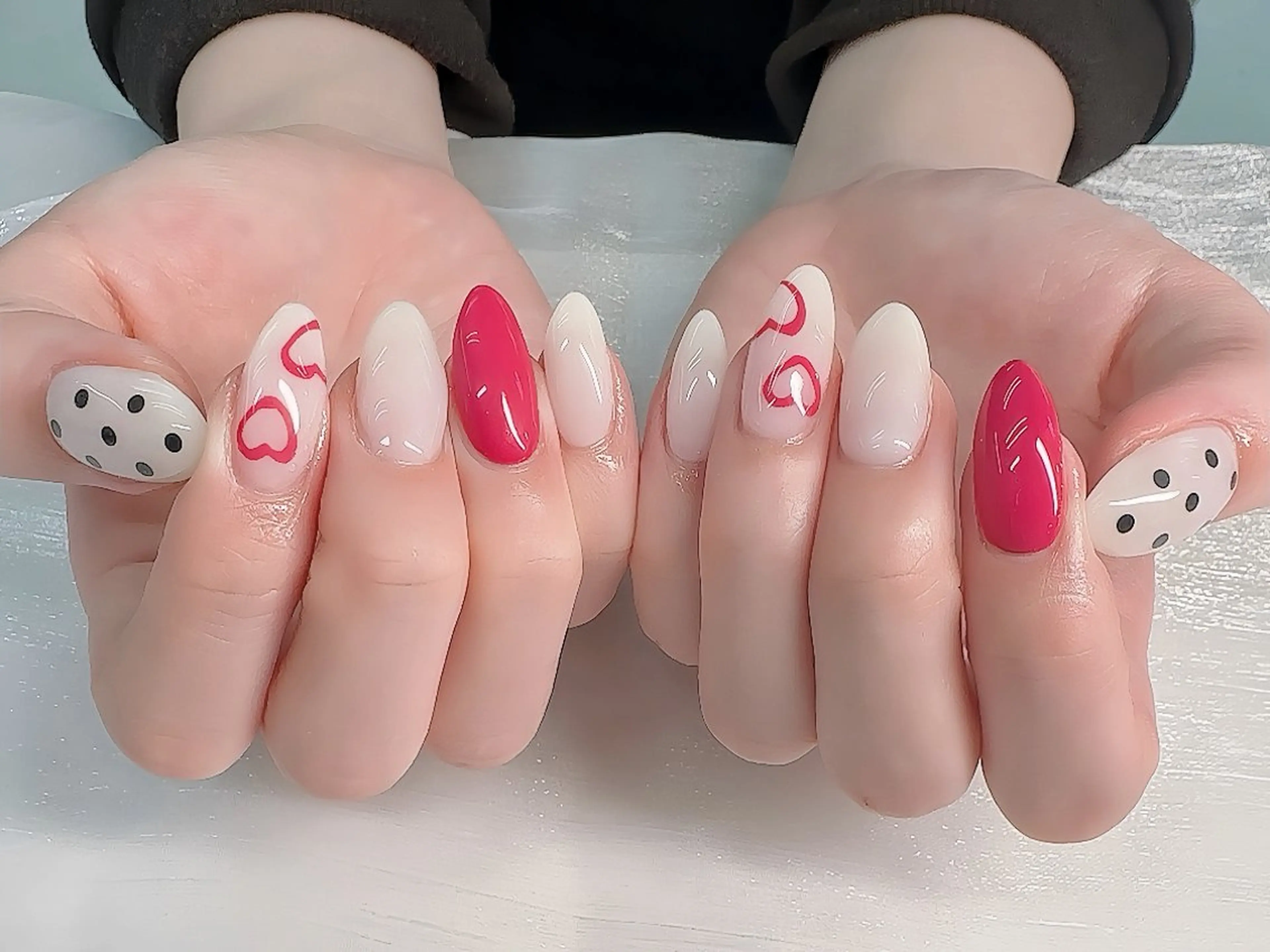 ネイル 長さ出し ジェルネイル 韓国ネイル マグネットネイル 持ち込み Egao Nail錦糸町店のネイルデザイン