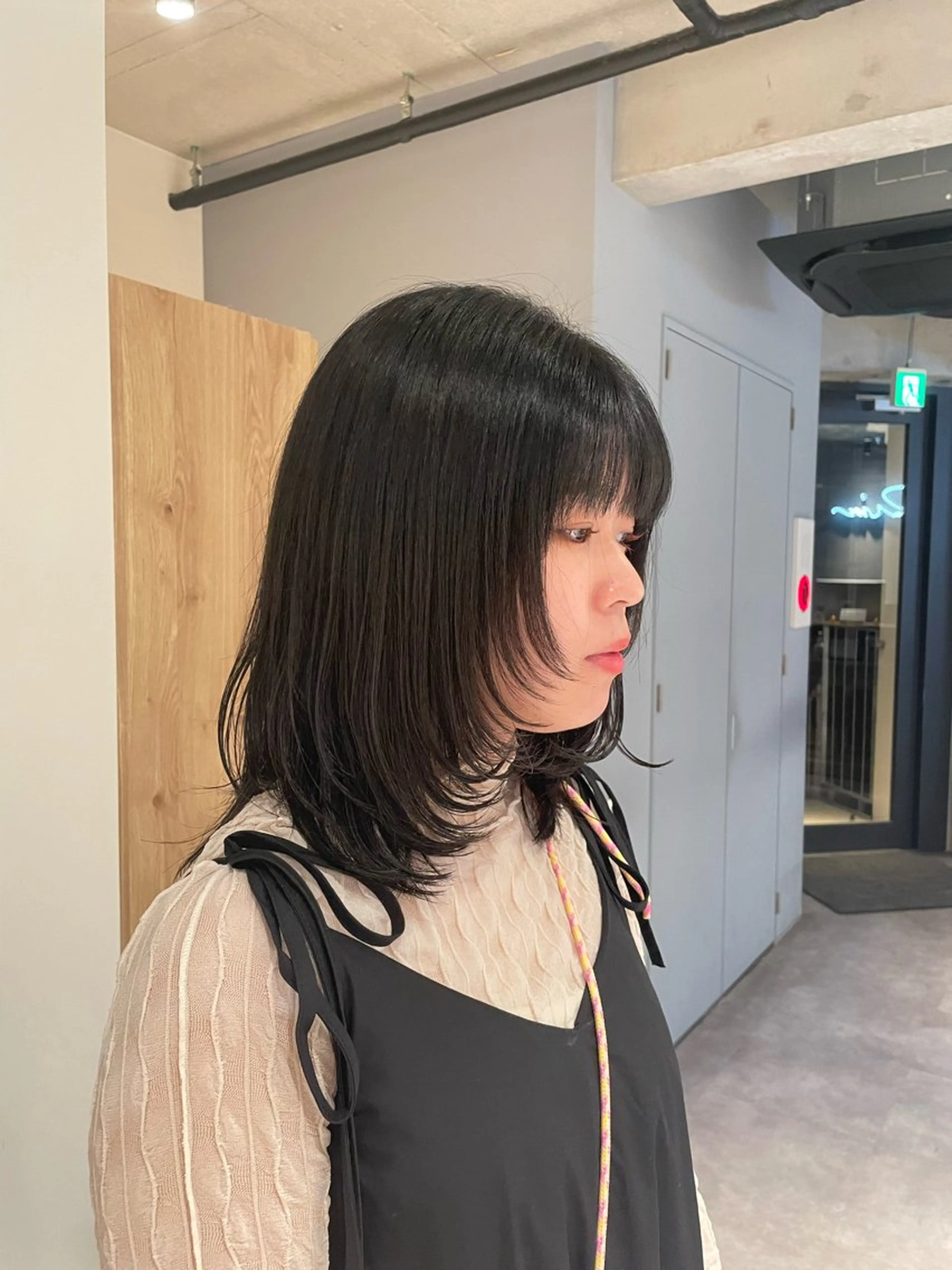 ミディアム 顔周りカット レイヤーカット 葉月/ボブ/ 透明感カラー／中目黒のヘアスタイル