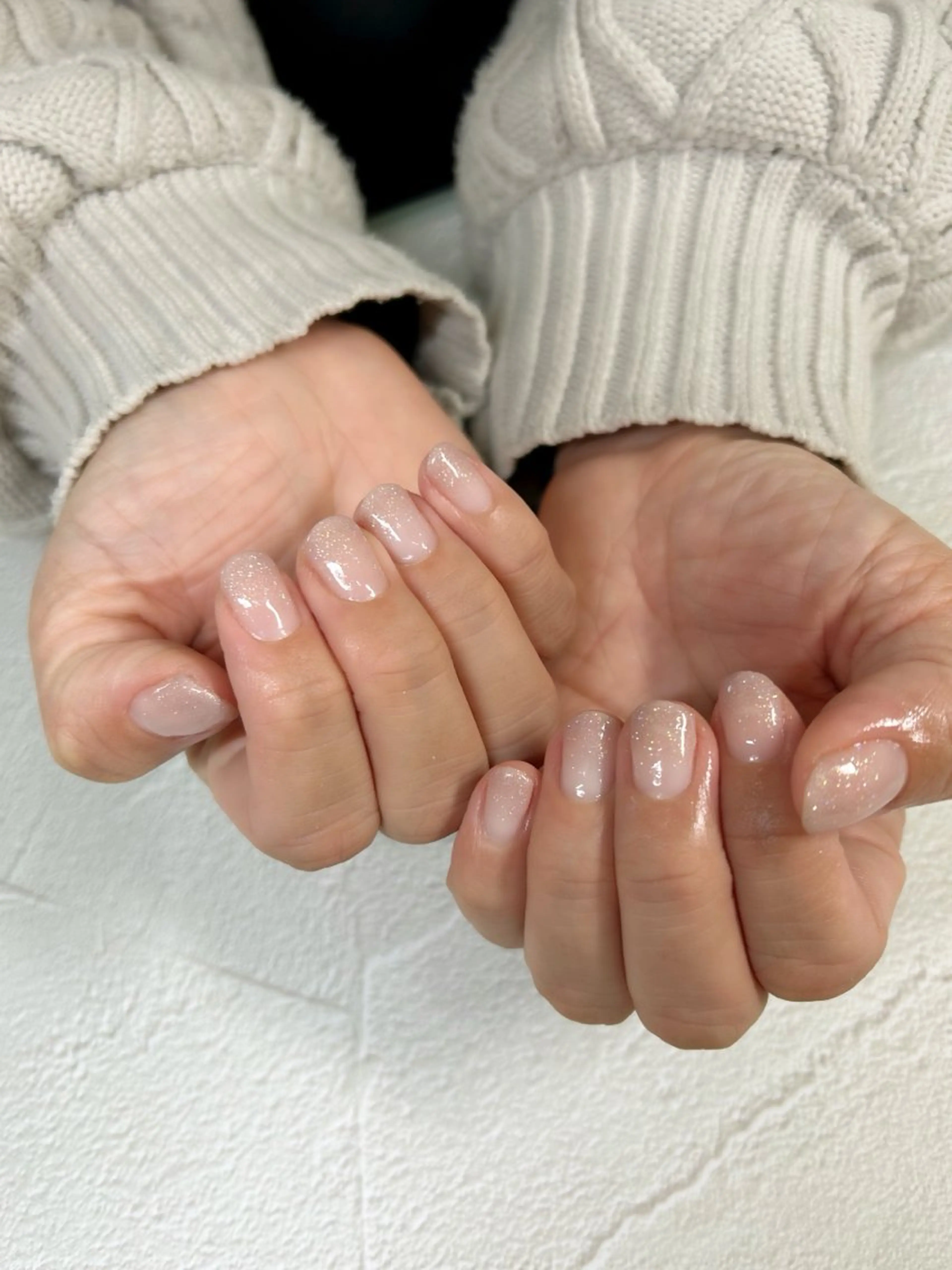 ネイル グラデーション ラメ(グリッター) BURGUNDY mikaのネイルデザイン