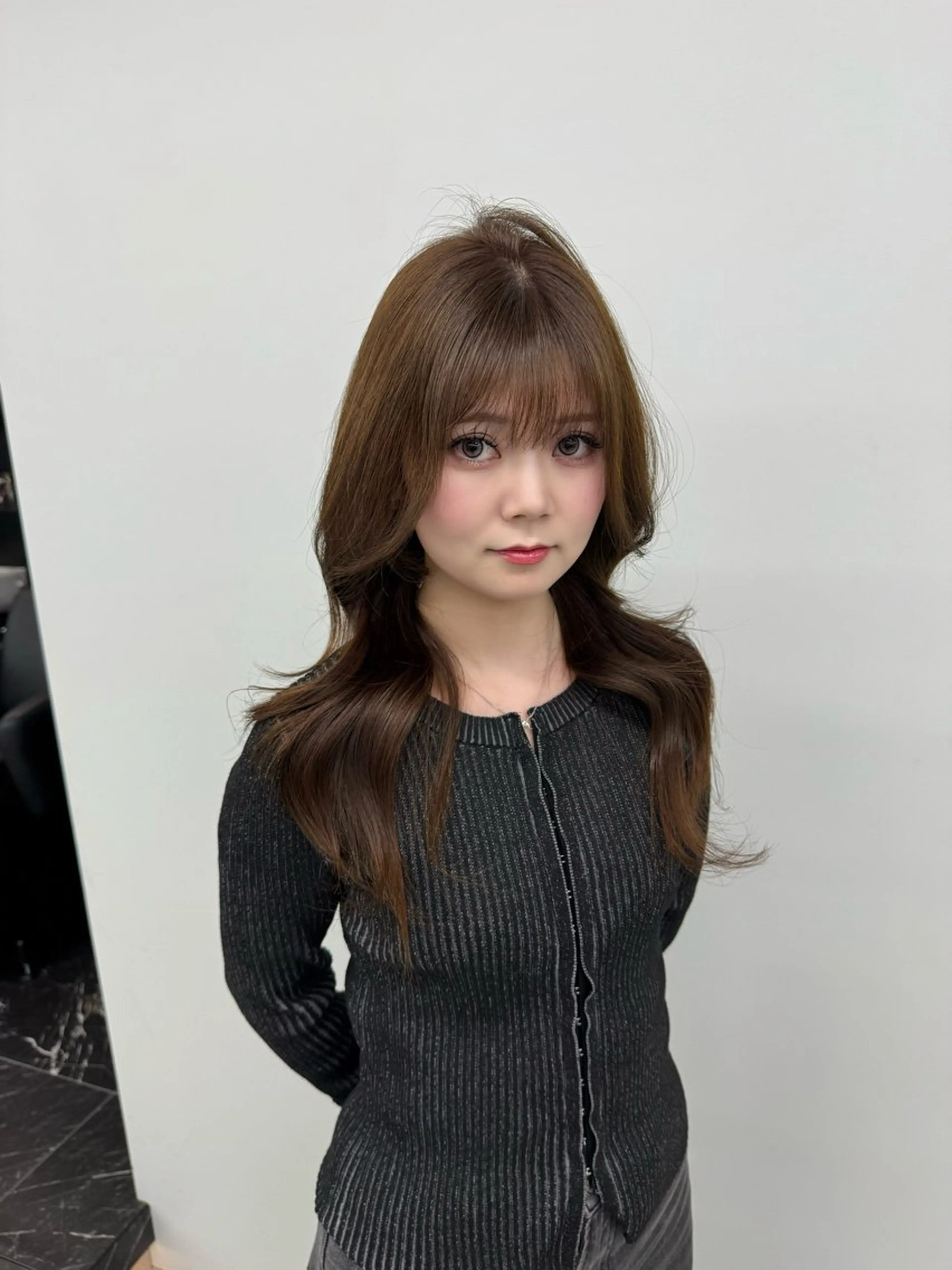 ロング カラー ブリーチ ブラウンカラー チョコレートブラウン ブリーチなしカラー カット ヘアカラー トリートメント ハイトーン/エクステ /韓国ヘアKENTAのヘアスタイル