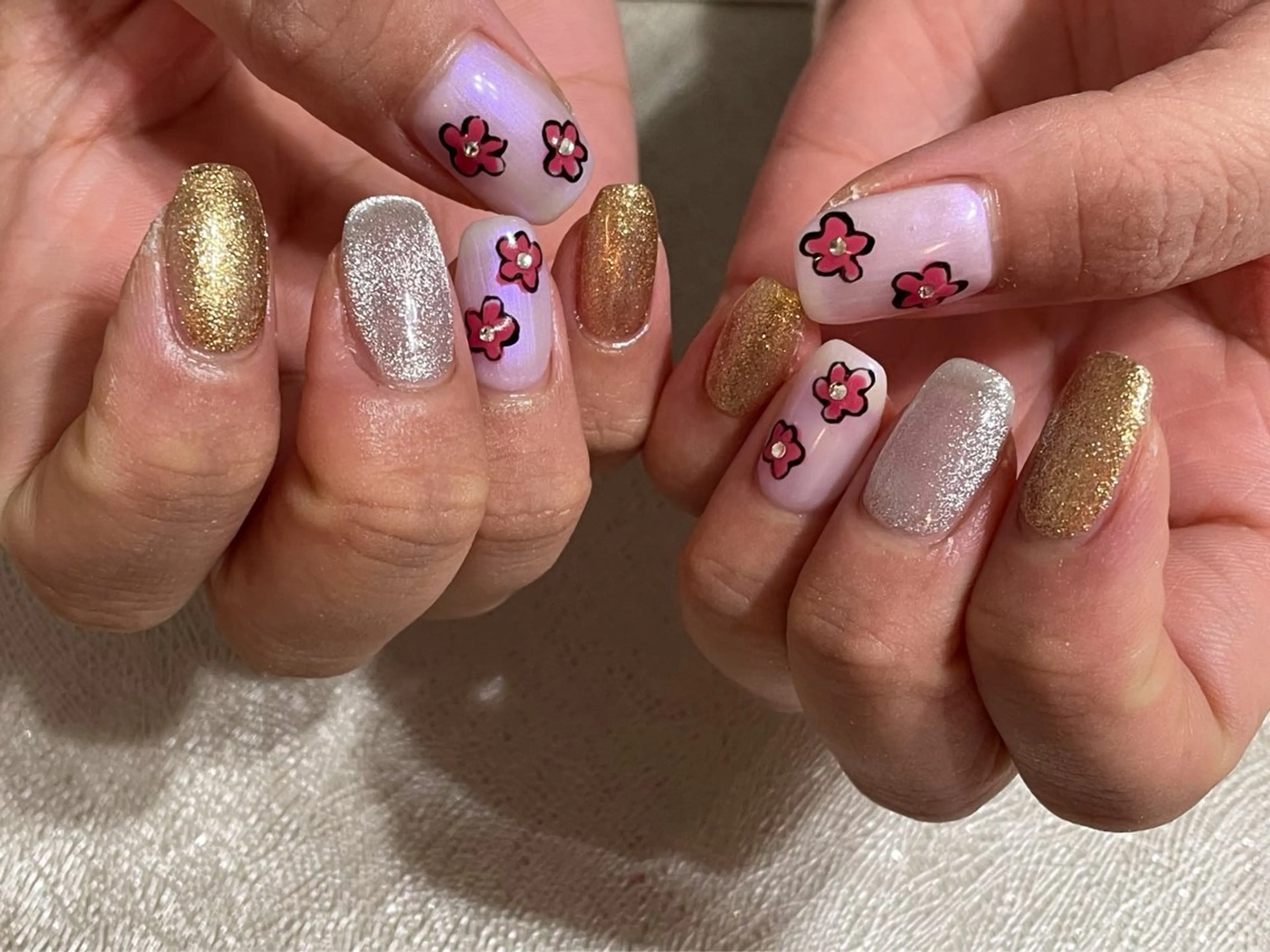 ネイル オーロラネイル フットネイル フレンチネイル ジェルネイル 韓国ネイル ハンドネイル kiki nail 二子玉川のネイルデザイン