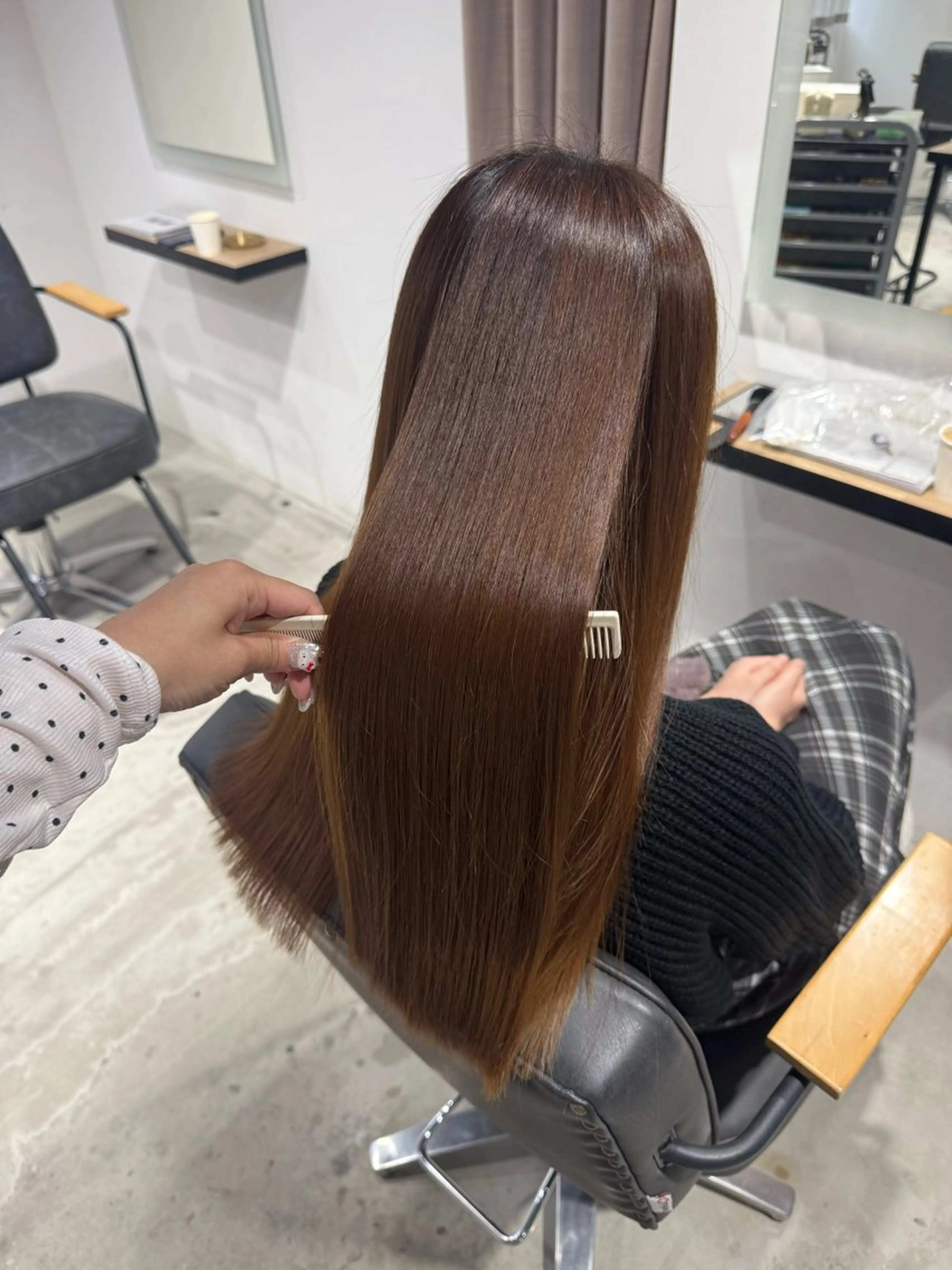 ロング カット ヘアカラー トリートメント ALLYS 渋谷店所属・最高級の艶のある カラーmei🎨のヘアスタイル