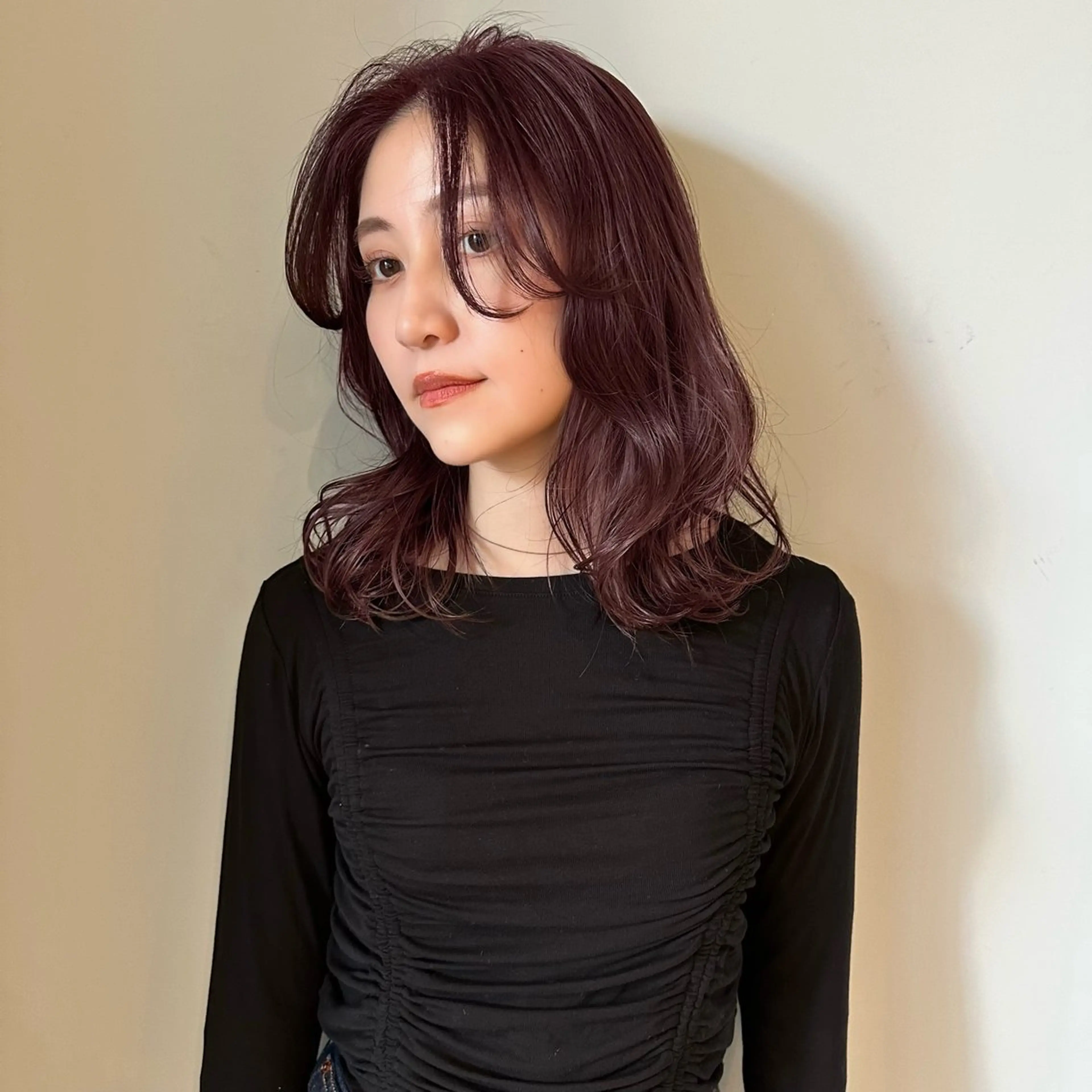 セミロング カラー ピンクカラー ayano/レイヤー /暖色カラーのヘアスタイル