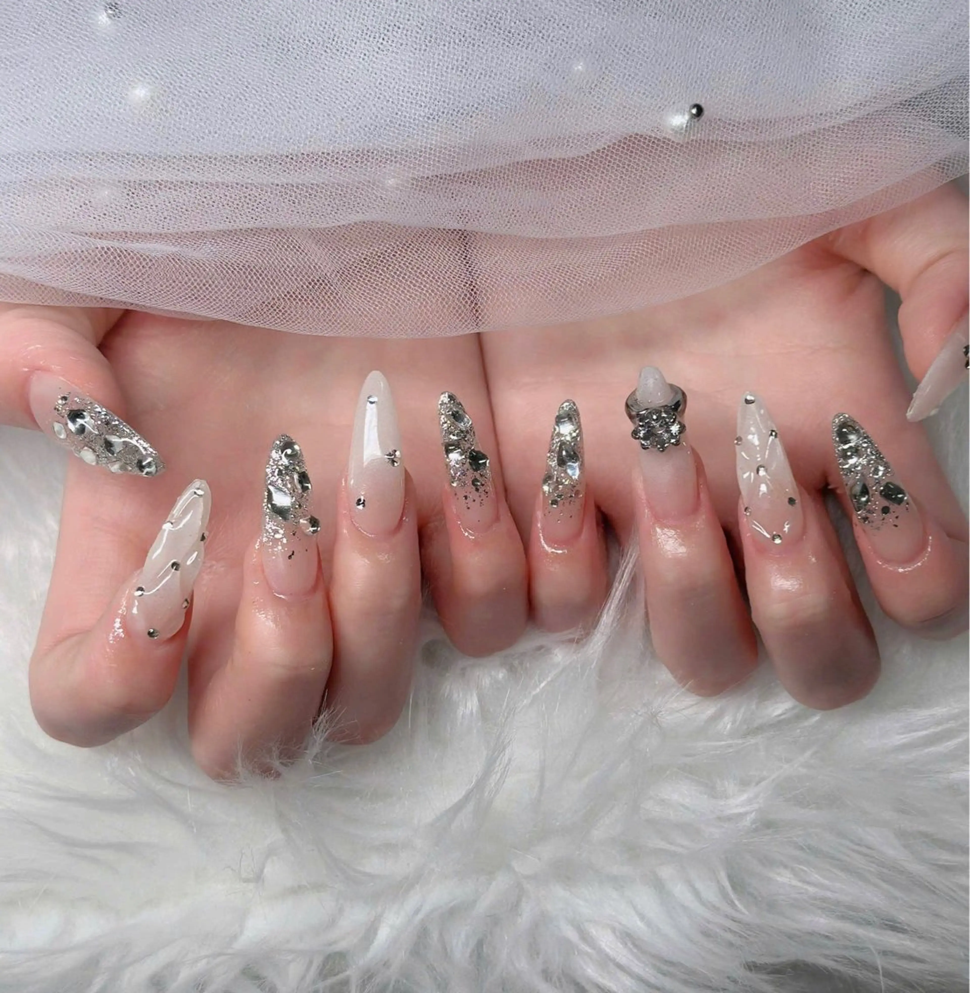 ネイル アートネイル 成人式 ジェルネイル ニュアンスネイル 夏ネイル ハンドネイル neco H.babynailのネイルデザイン