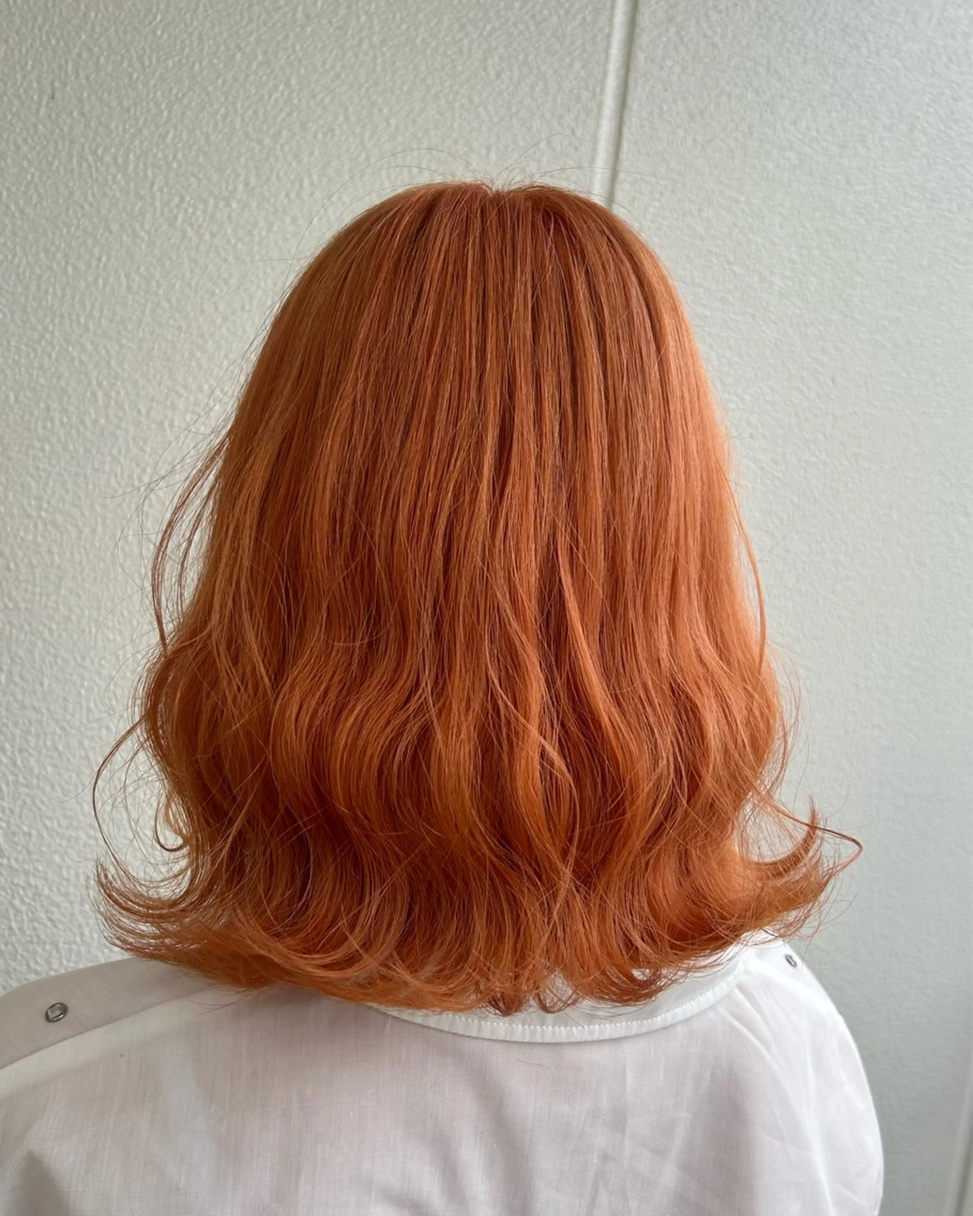 ミディアム カラー ヘアアレンジ オレンジ 暖色/韓国カット 🇰🇷桑原ユキネのヘアスタイル