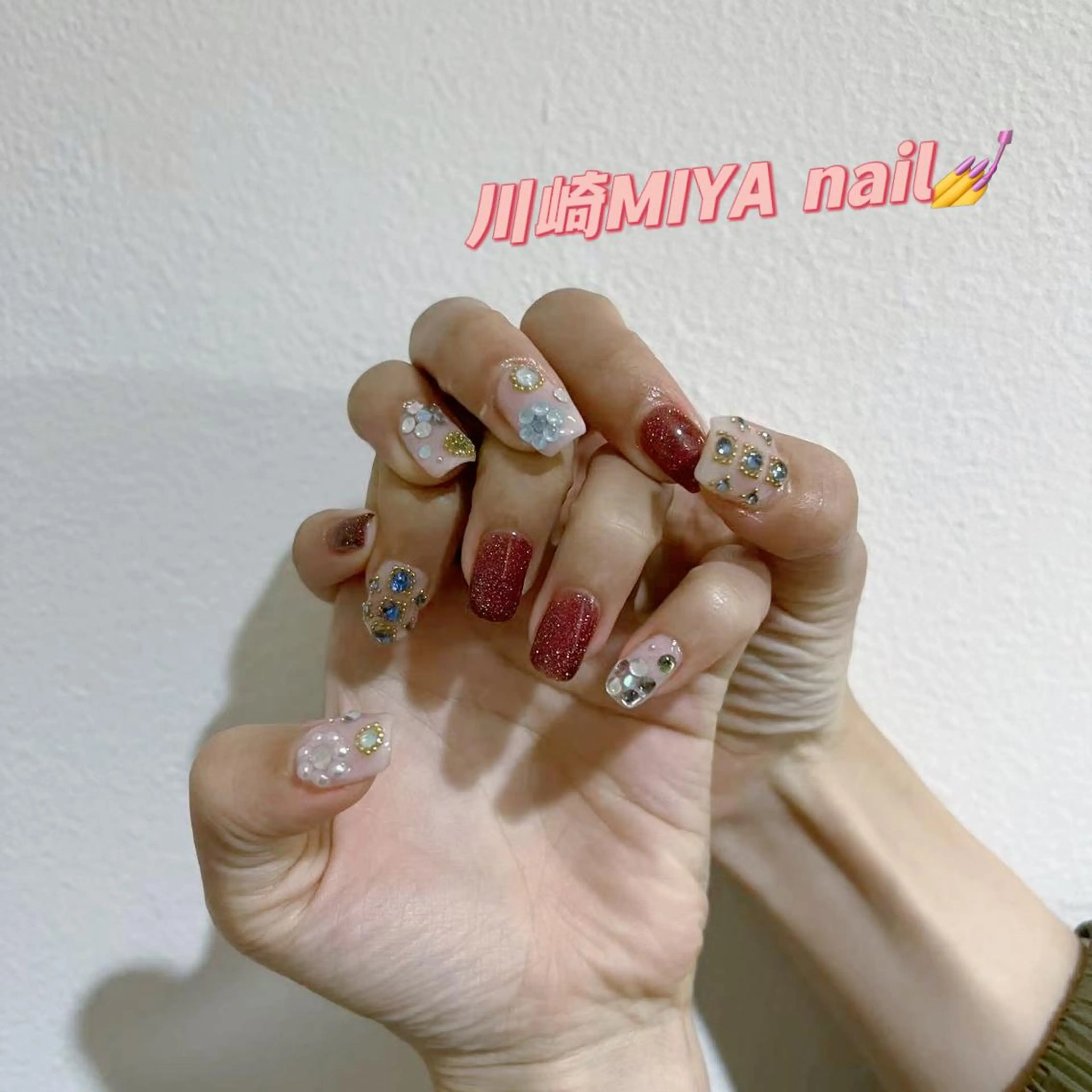 セミロング ハンドネイル ハンドケア 💜MIYA nail川崎店のネイルデザイン