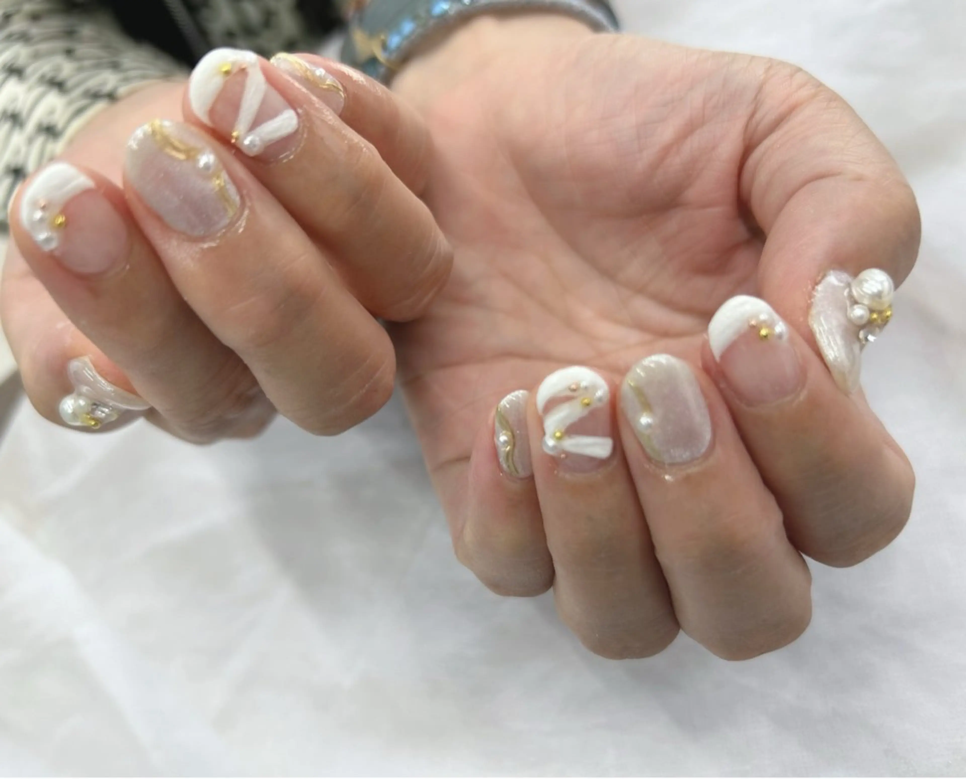ネイル ホワイト ハンドネイル Nail Salon agré所属・agré ネイルサロン　アグレのネイルデザイン
