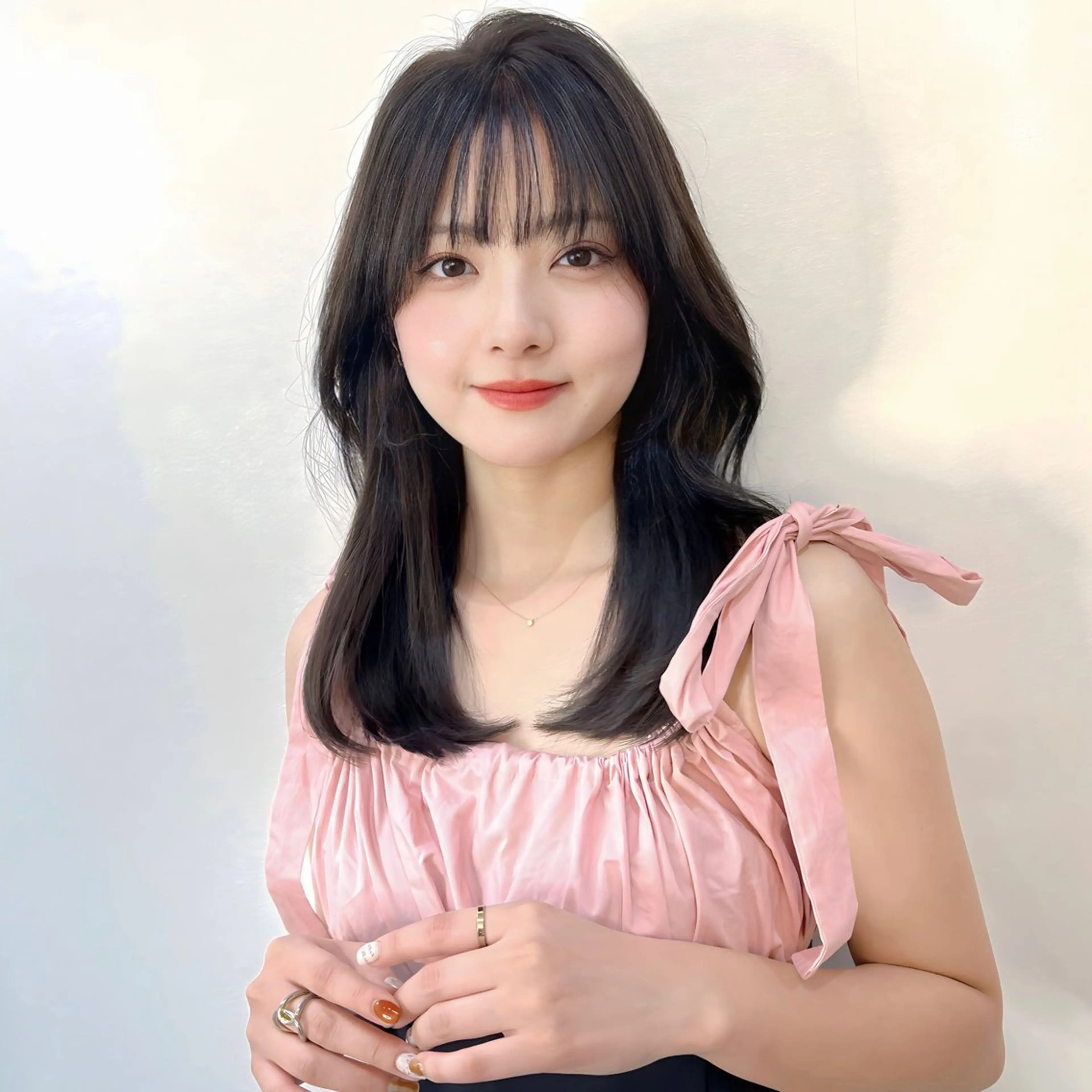 セミロング カラー くびれヘア 顔周りカット 韓国風ヘア レイヤーカット 顔まわり職人🇰🇷 韓国ヘア/KAITOのヘアスタイル