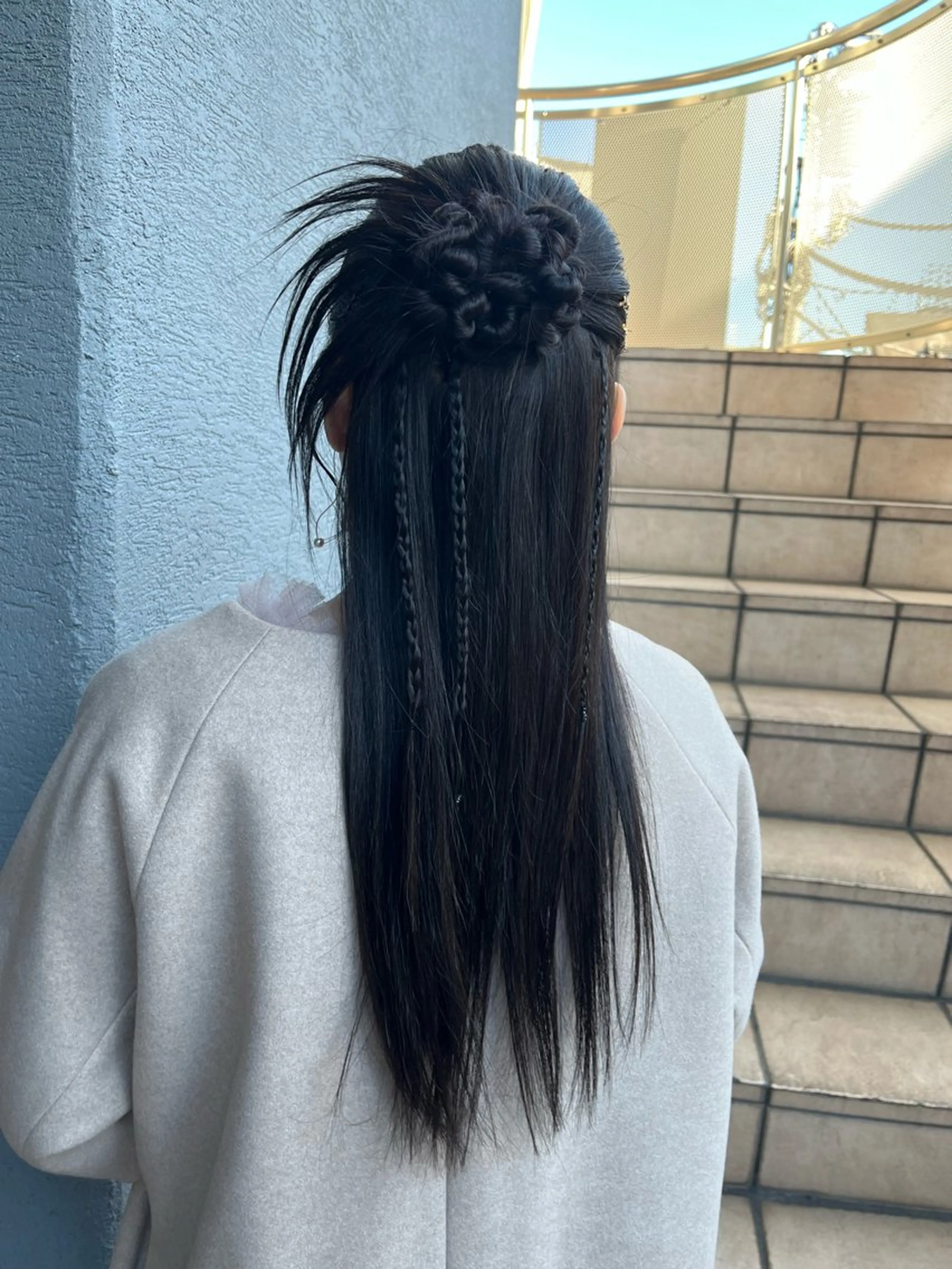 ロング ヘアセット ミルクティーベージュ ブリーチ　店長　清水のヘアスタイル