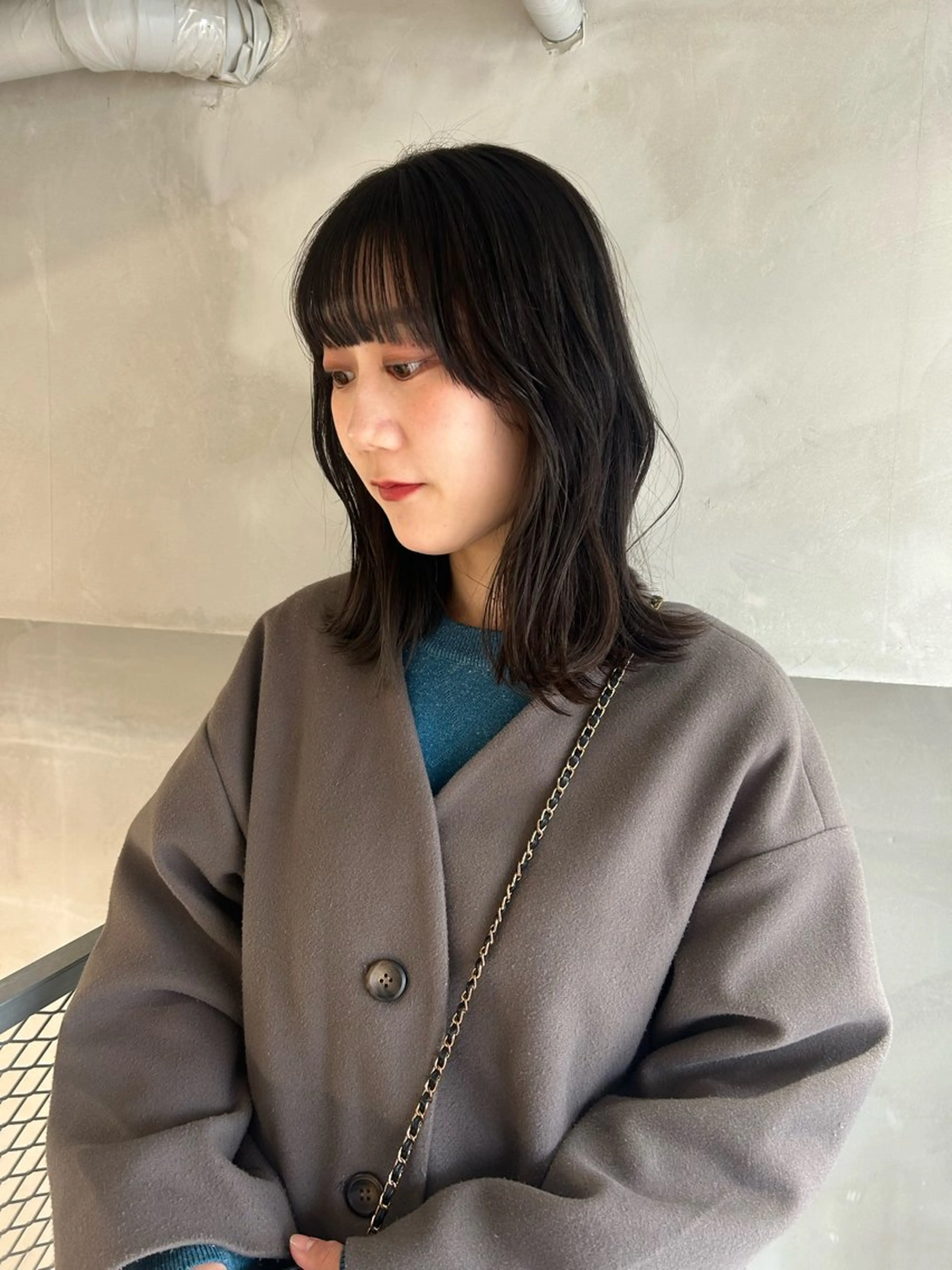 ミディアム カラー グレージュ カット ヘアカラー トリートメント 透明感カラー🫧 nanohaのヘアスタイル