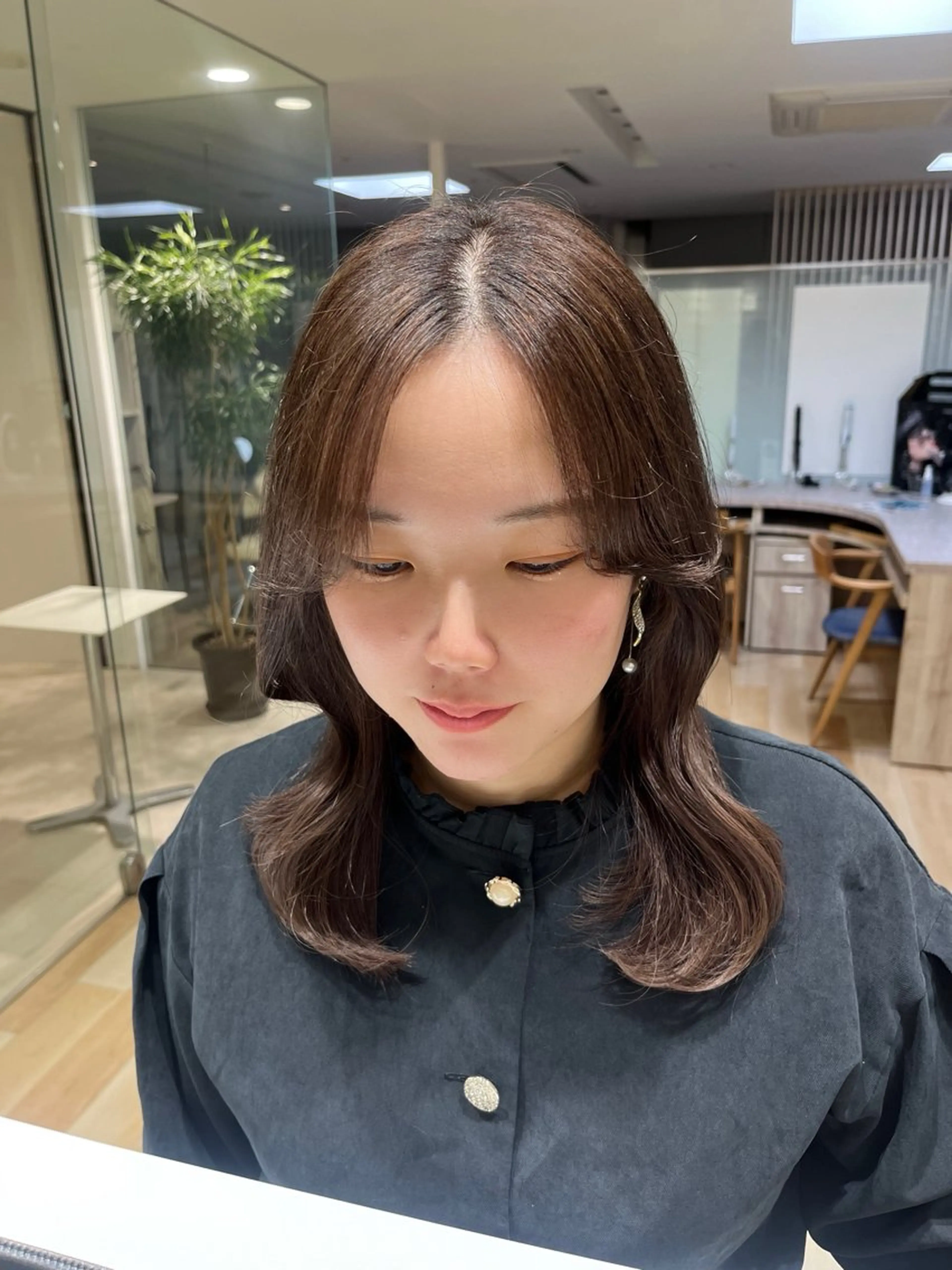 ミディアム カラー 大人かわいい lobec/田代のヘアスタイル