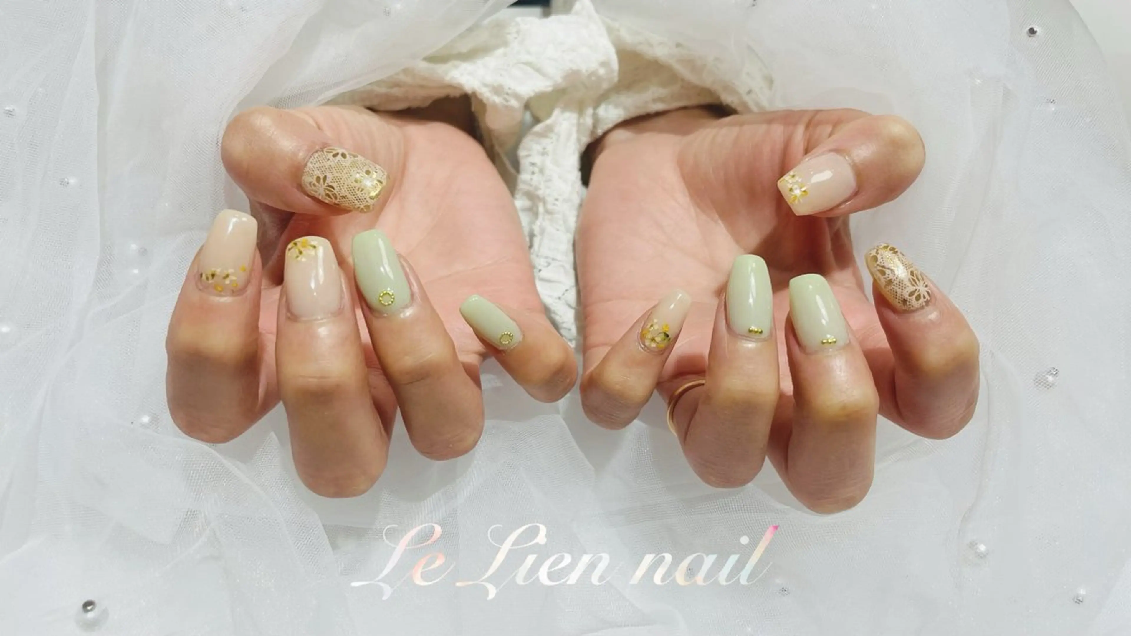 ネイル レース 春ネイル ハンドネイル PRINCESS by lulu CHARIS所属・南海【金剛駅】 *⑅୨୧*chieのネイルデザイン