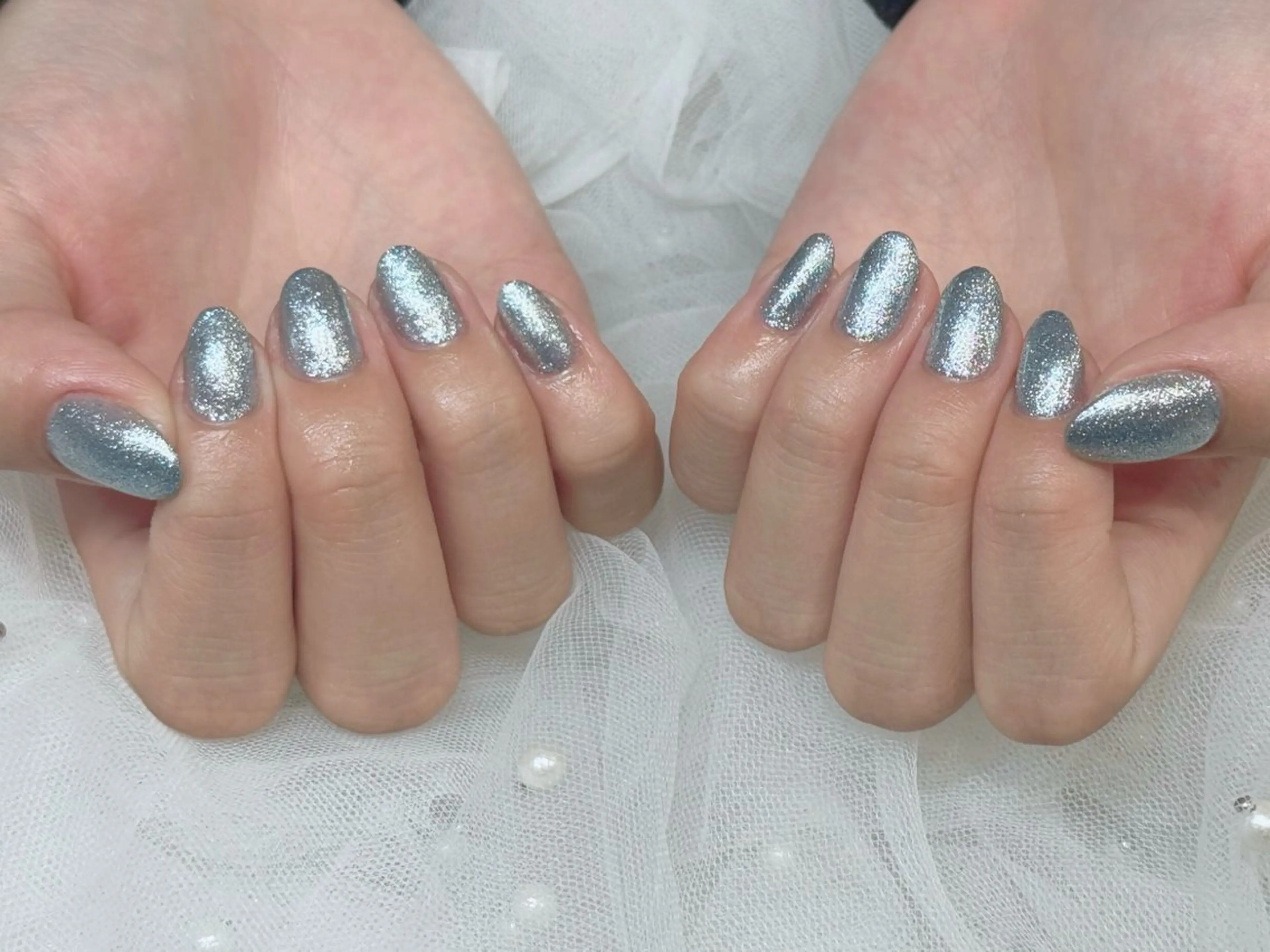 ネイル ラメ(グリッター) ハンドネイル Grandir しずくのネイルデザイン