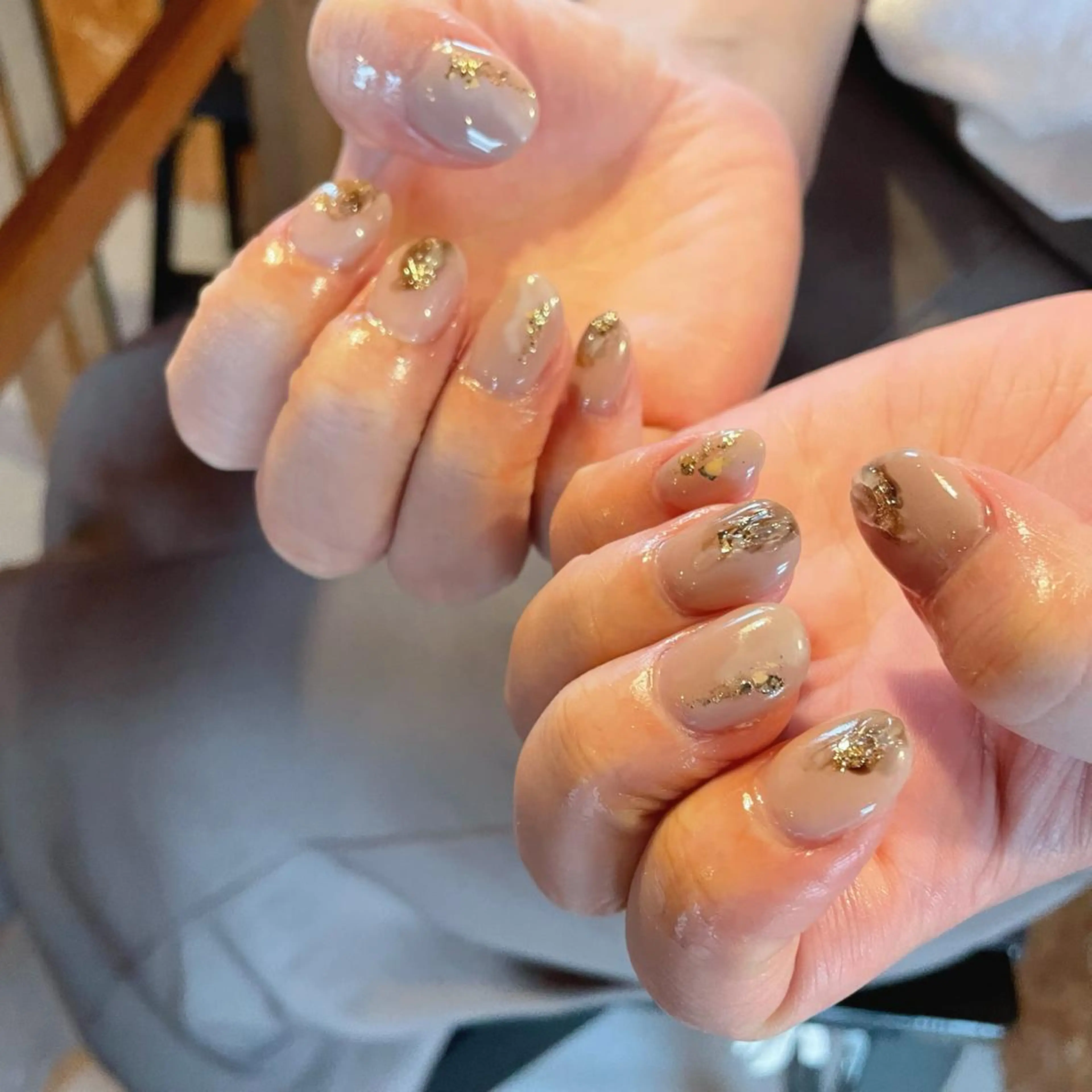ネイル ブラウン ニュアンスネイル シンプルネイル ハンドネイル Nail Salon eniのネイルデザイン
