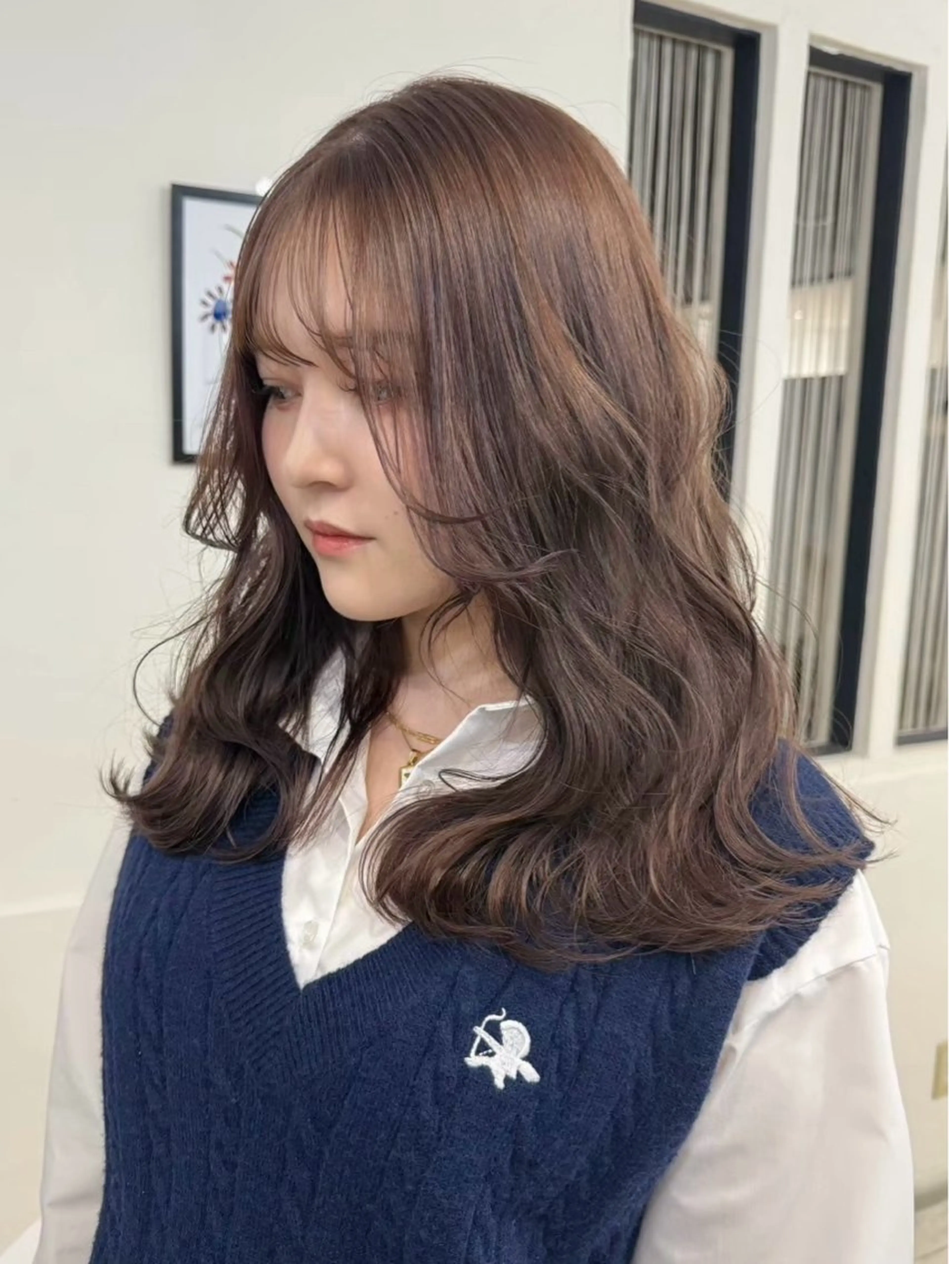 セミロング カラー パーマ ヘアアレンジ 河相 美玖のヘアスタイル