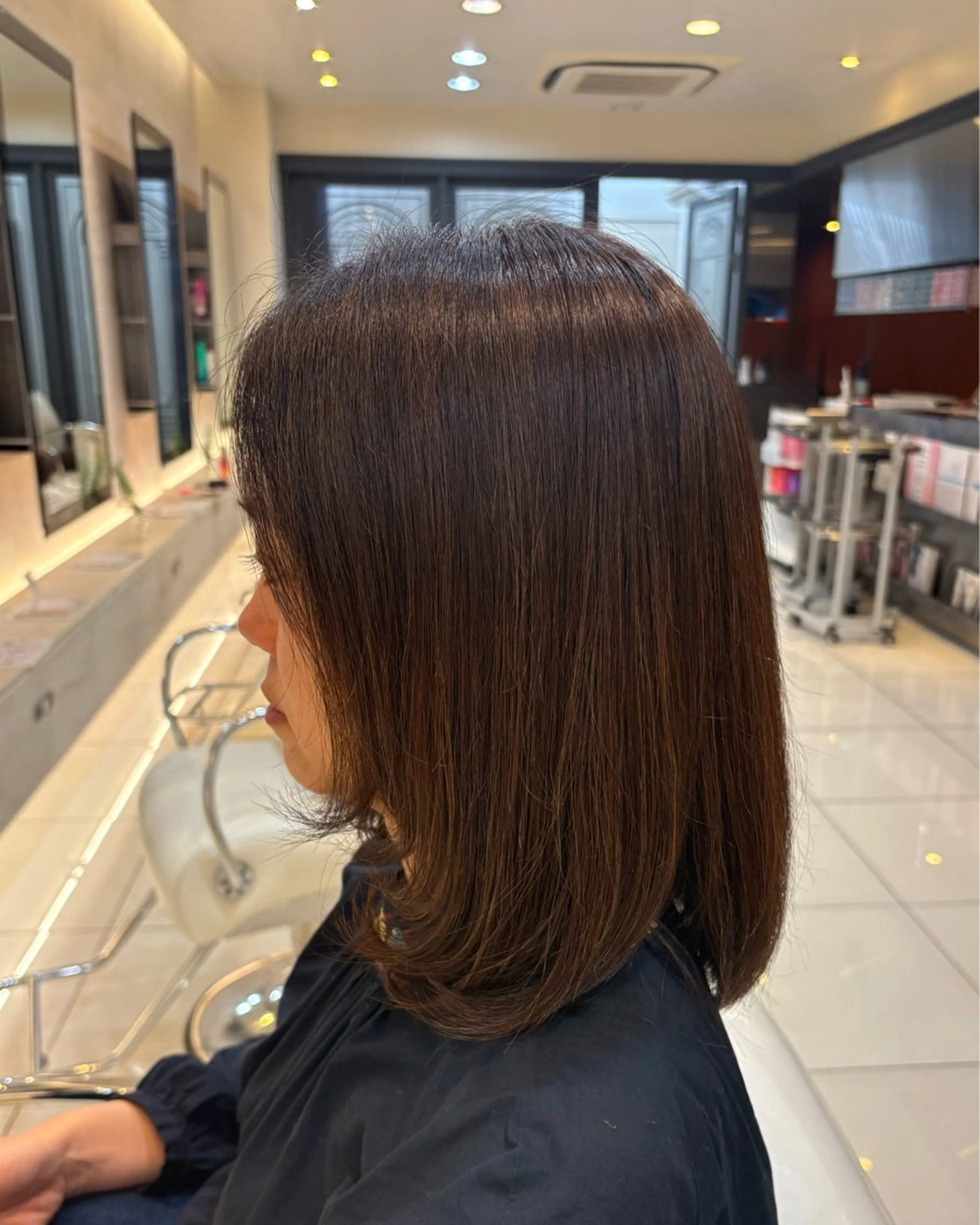 ミディアム ヘアカラー 坂田 愛彩萌のヘアスタイル