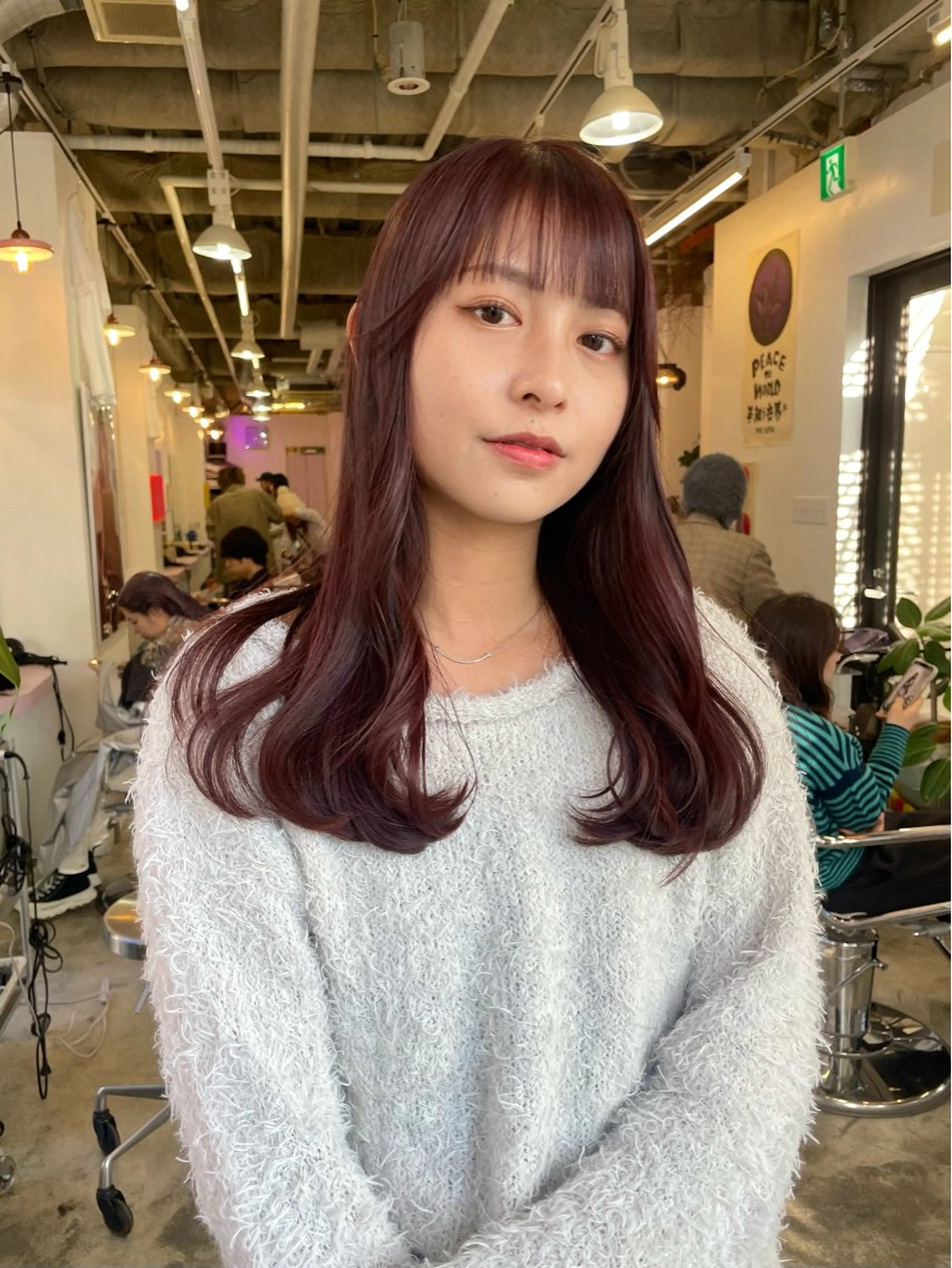 セミロング ヘアカラー トリートメント nessヤマサキ リュウタのヘアスタイル