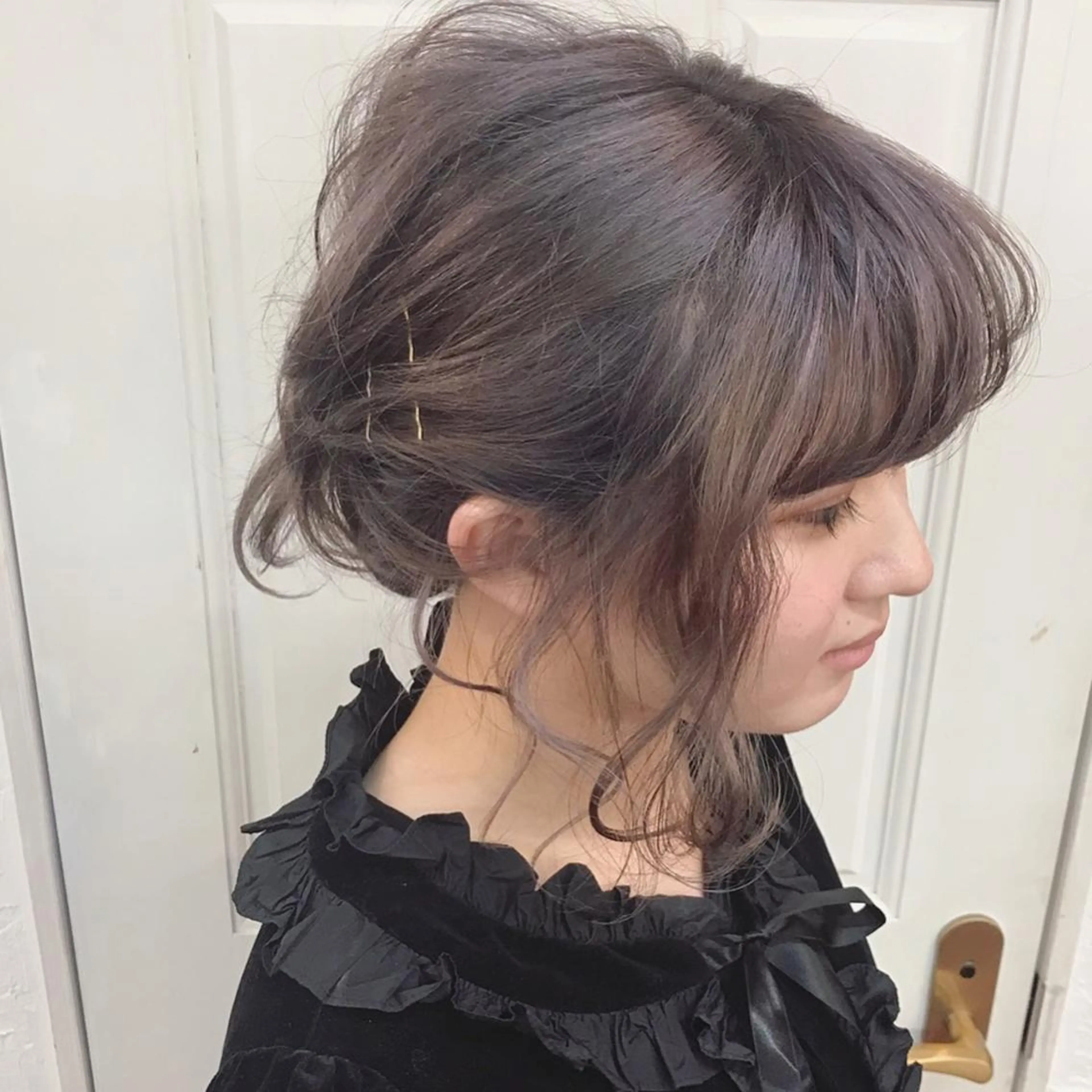 ミディアム カラー ヘアアレンジ ピンクベージュ/新潟 万代/高橋桃葉🍑のヘアスタイル