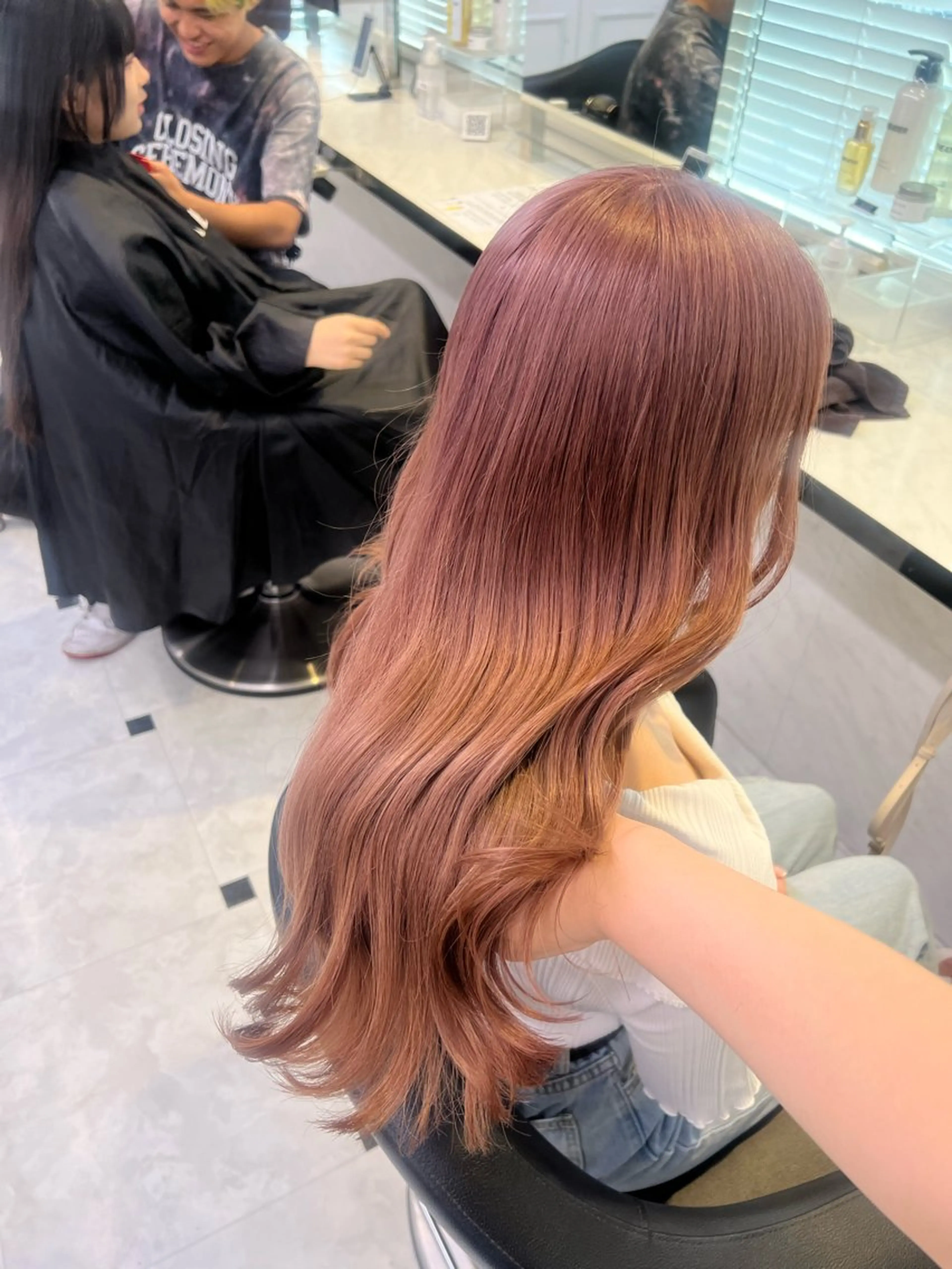 ロング カラー ヘアカラー トリートメント ヘアセット 愛され暖色♥️モテ 艶髪♥️りなのヘアスタイル