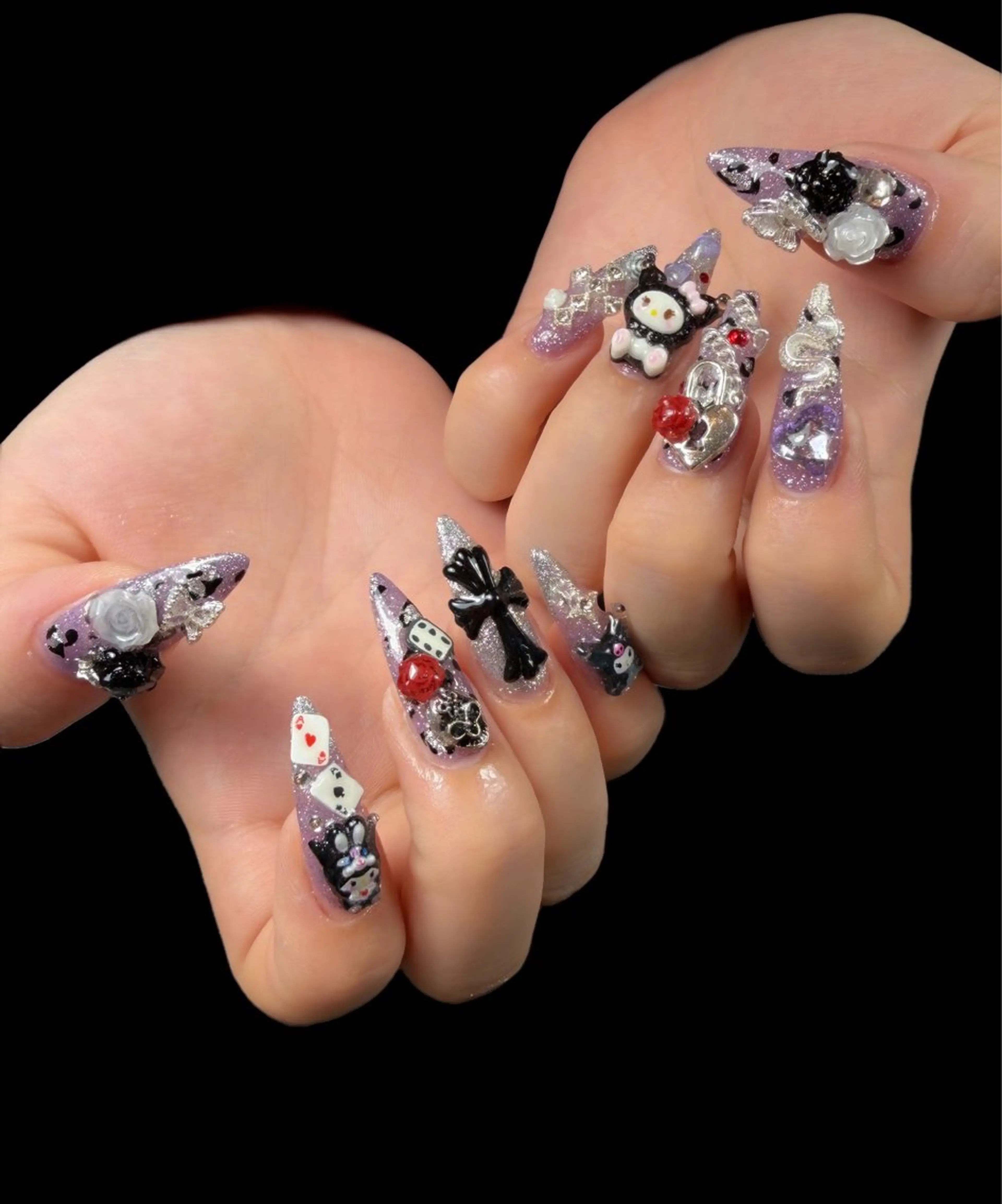 ネイル チークネイル フレンチネイル グラデーション キラキラネイル 韓国ネイル ハンドネイル HIKARI HANA NAIL所属・HIKARIHANA NAILのネイルデザイン