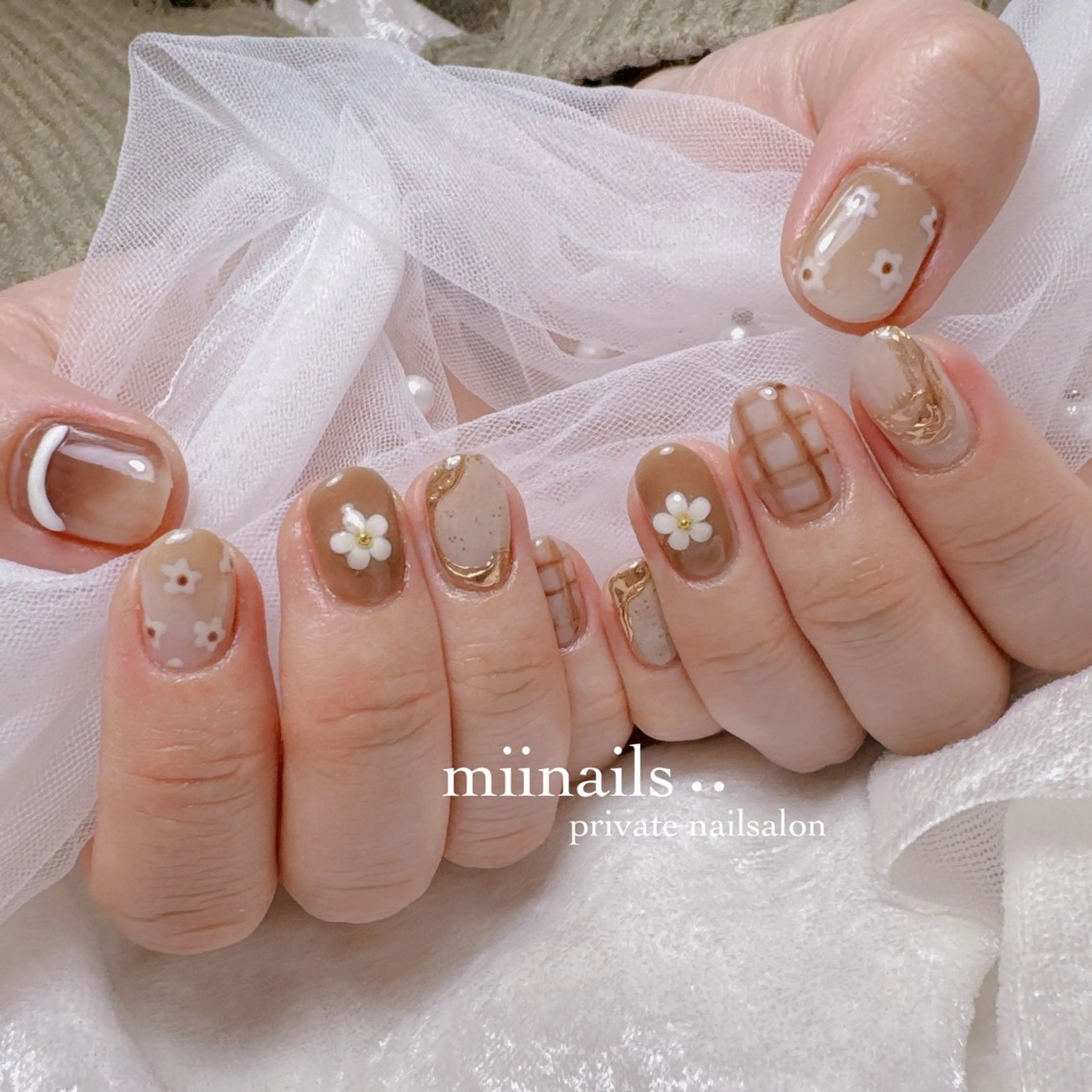 ネイル 韓国ネイル マグネットネイル ワンホンネイル ハンドネイル nailsalon miinailsのネイルデザイン