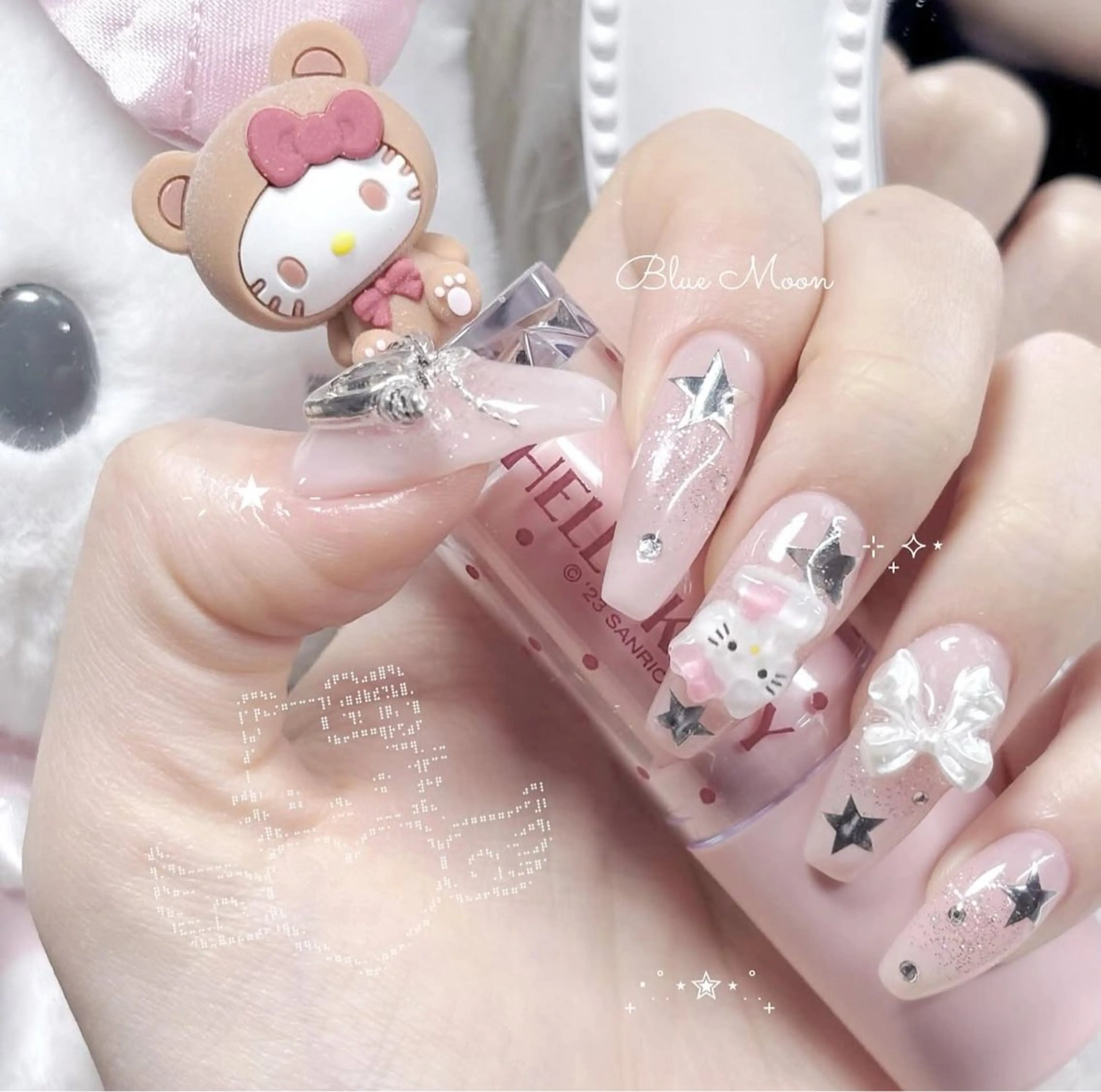 ネイル リボン ハンドネイル フットネイル ハンドケア nail salon Blue Moonのネイルデザイン
