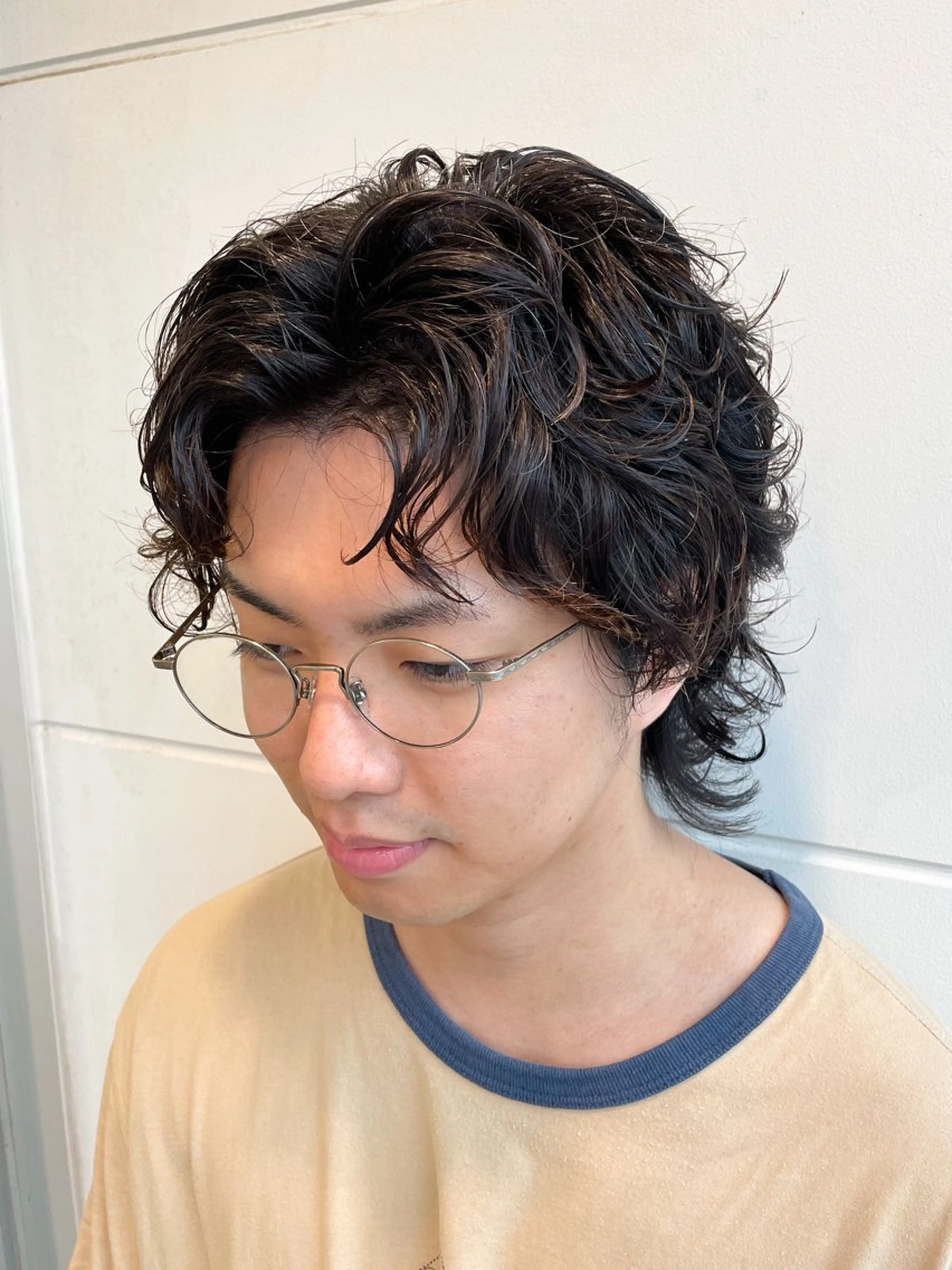 ショート パーマ メンズ カット パーマ 透明感カラー/艶感/ メンズパーマ/福島のヘアスタイル