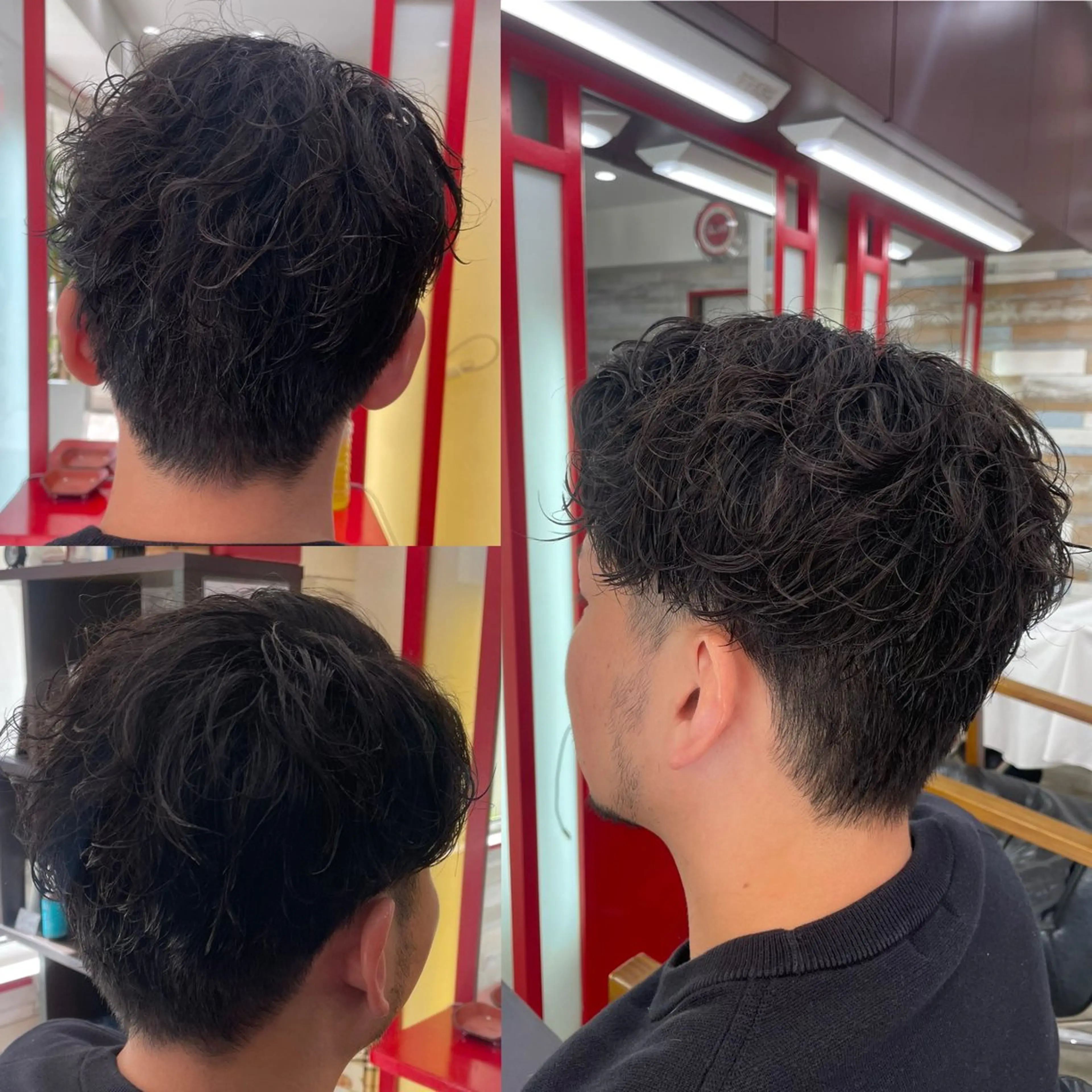 ショート パーマ メンズ メンズパーマ 波巻きパーマ 看板犬がお出迎え◎ 初めてでも安心◎のヘアスタイル