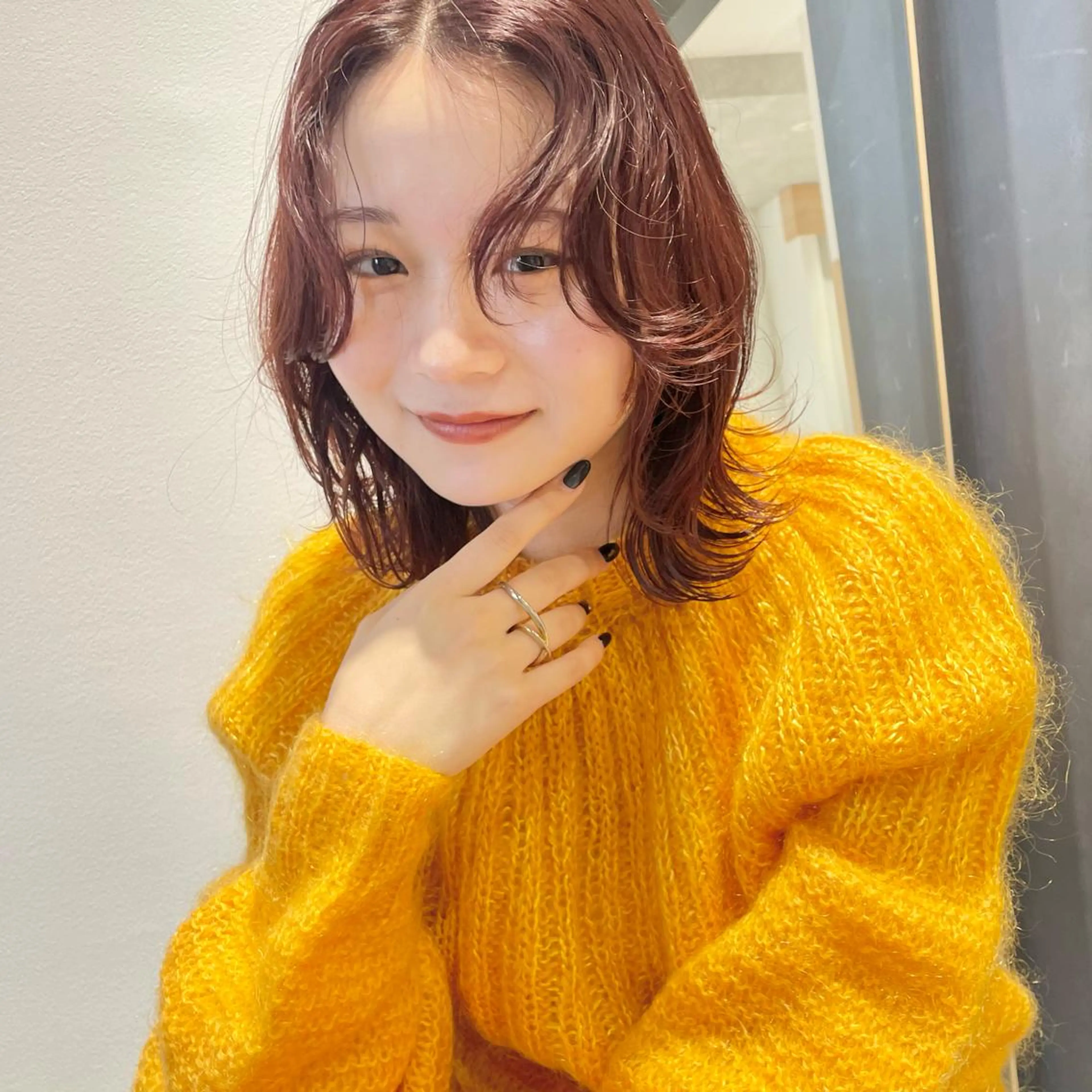 ミディアム カラー ブラウンカラー カシス カット ヘアカラー トリートメント 🍊暖色×顔周り 🍊cocoroのヘアスタイル