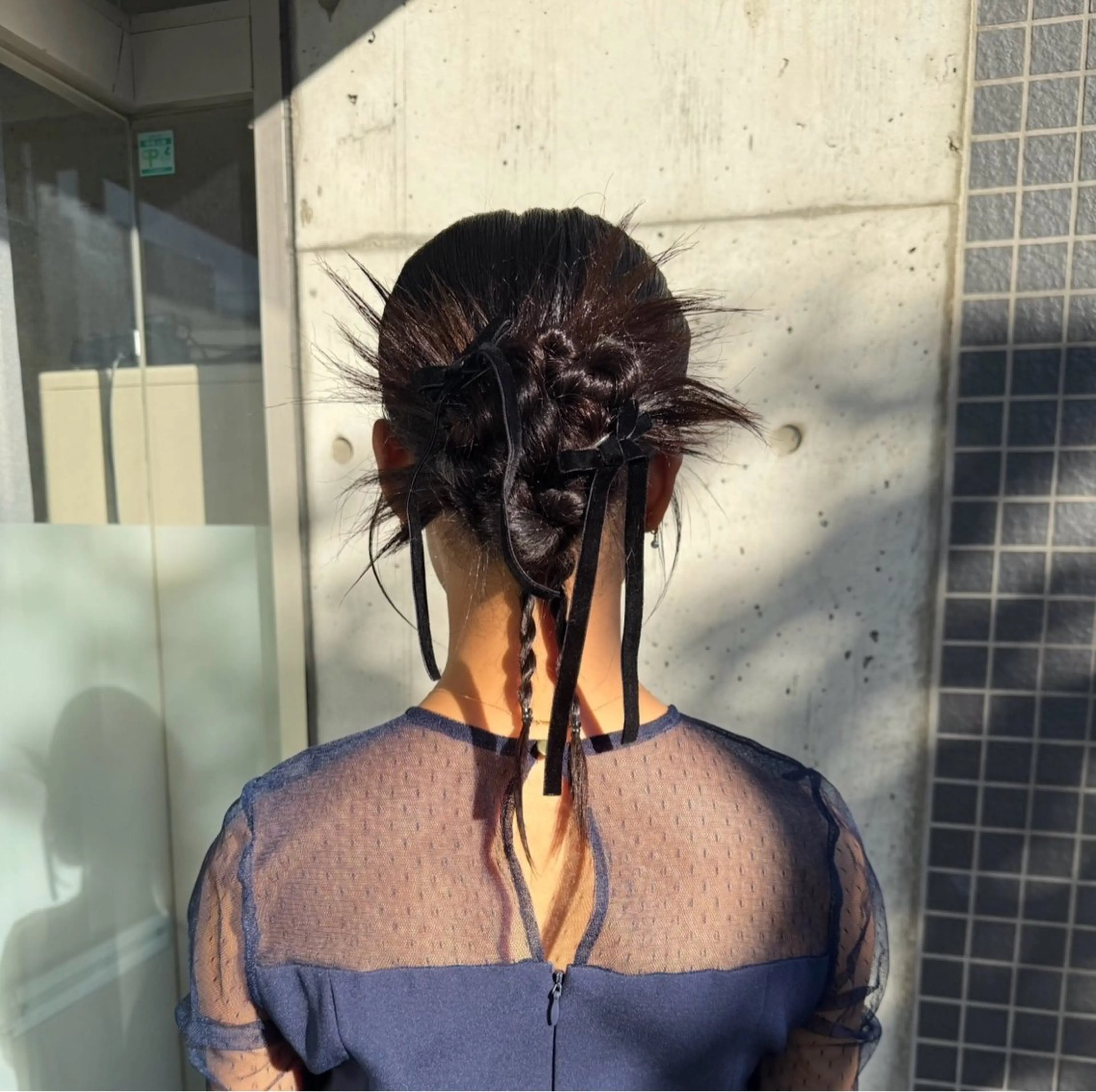 ミディアム ヘアセット 会田有紀 /切りっぱなしボブのヘアスタイル