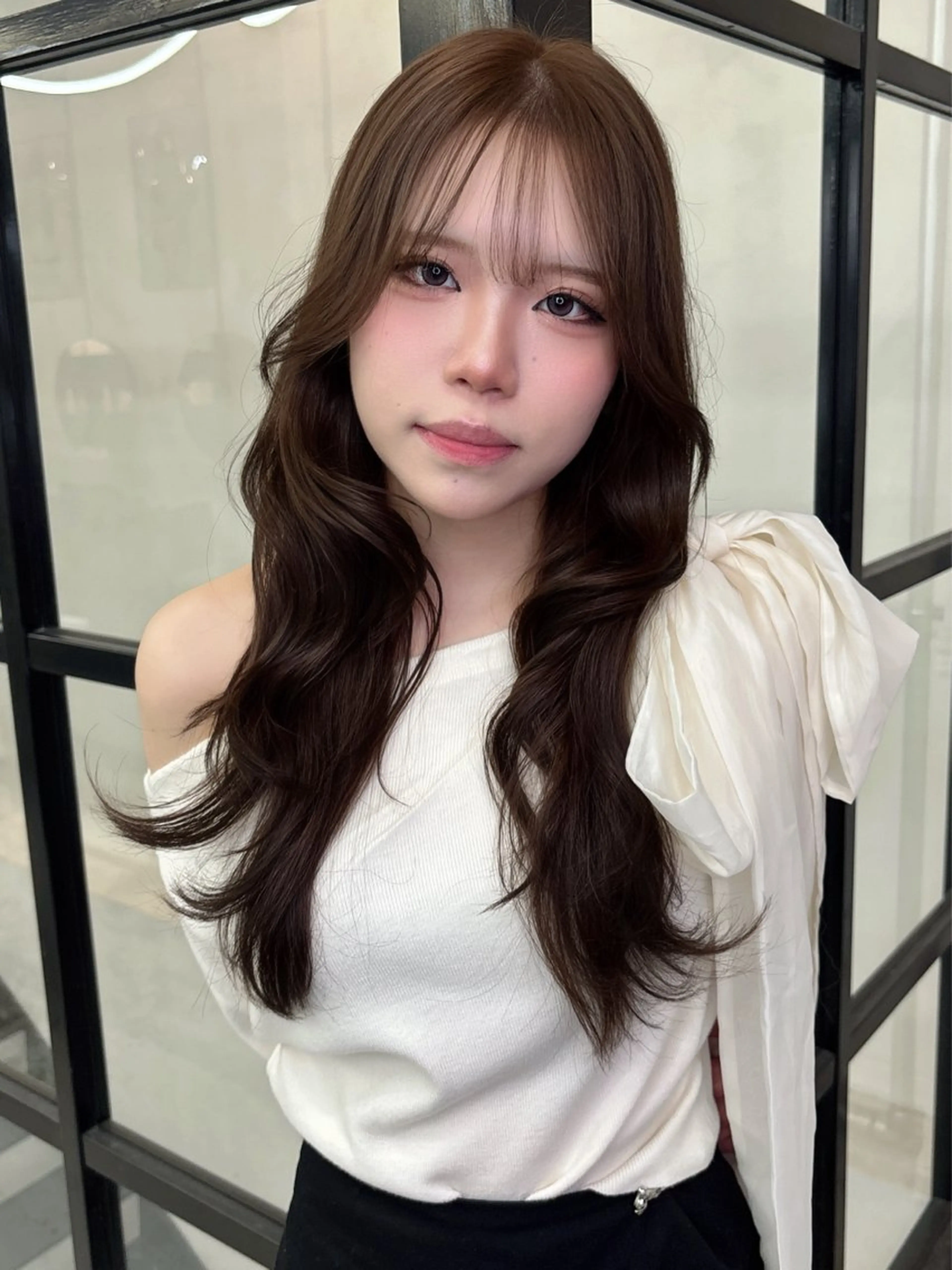 ロング カラー ブラウンカラー 透明感カラー レイヤーカット カット ヘアカラー MaisonHALU 松浦光咲のヘアスタイル