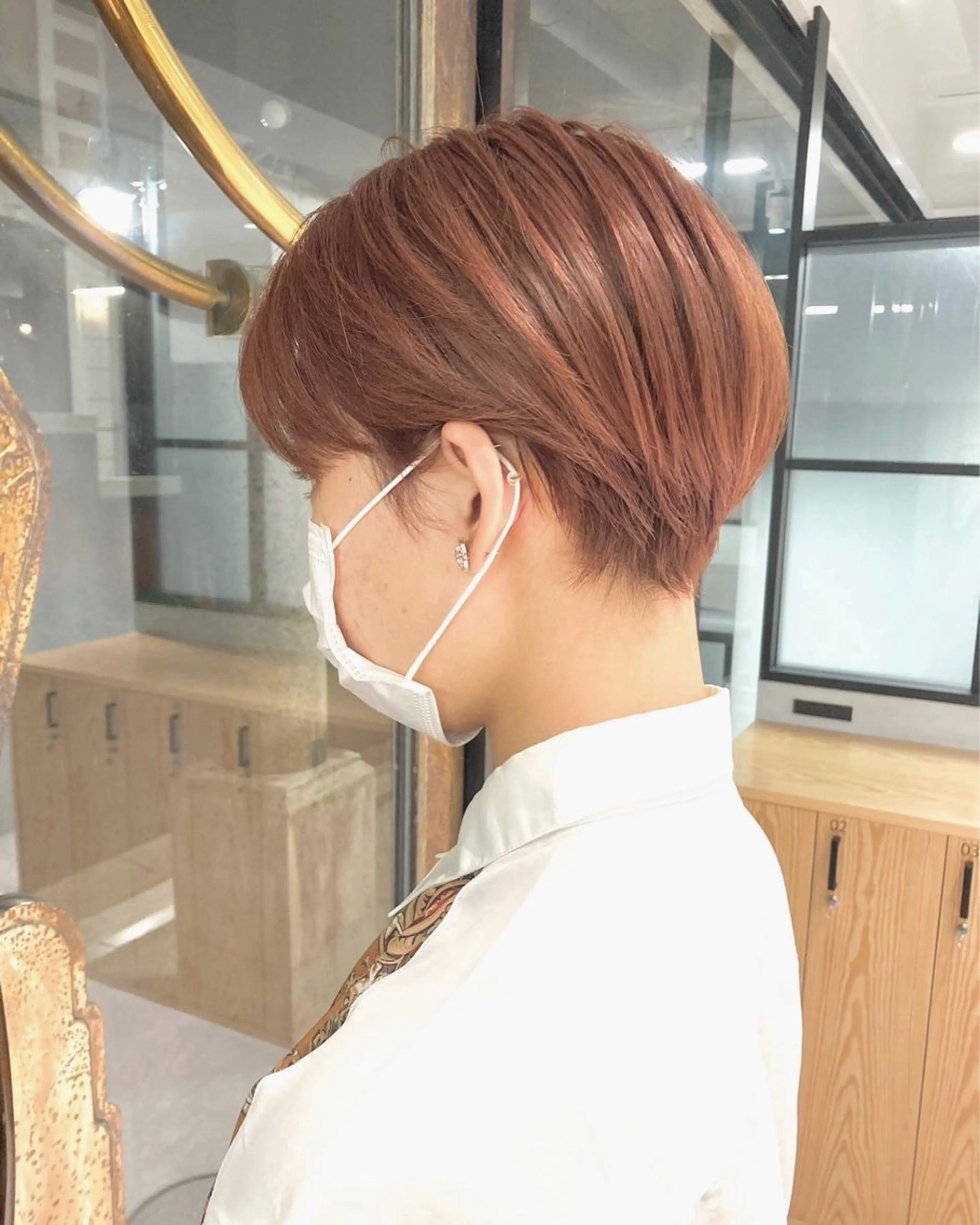 ショート カラー ブリーチ ブラウンカラー ダブルカラー ブリーチなしカラー オレンジ カット ヘアカラー トリートメント 可愛いベージュ作る 美容師/あかね🧸のヘアスタイル