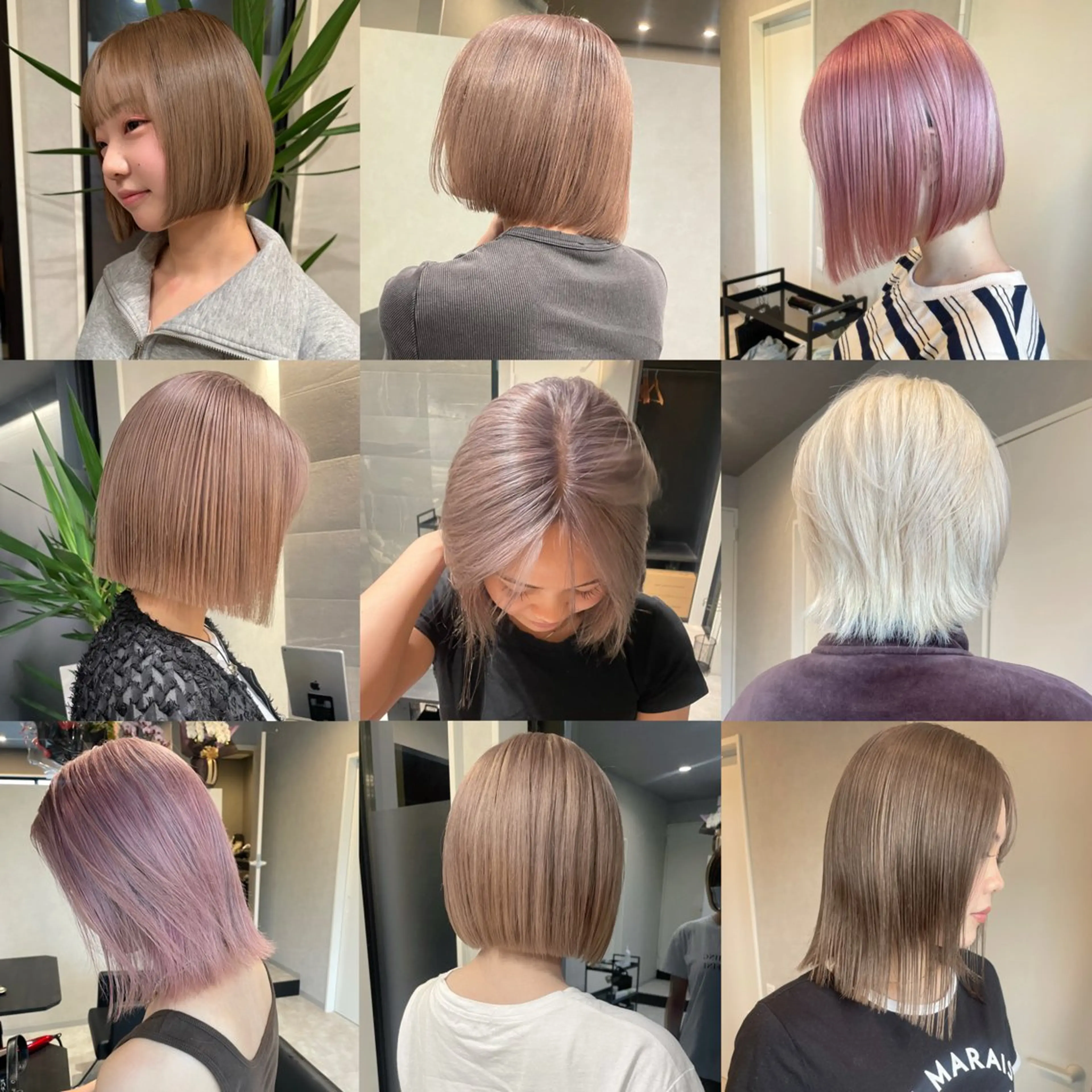 ショート カラー ハイトーンカラー ボブ 透明カラー/レイヤー misaki °＊のヘアスタイル