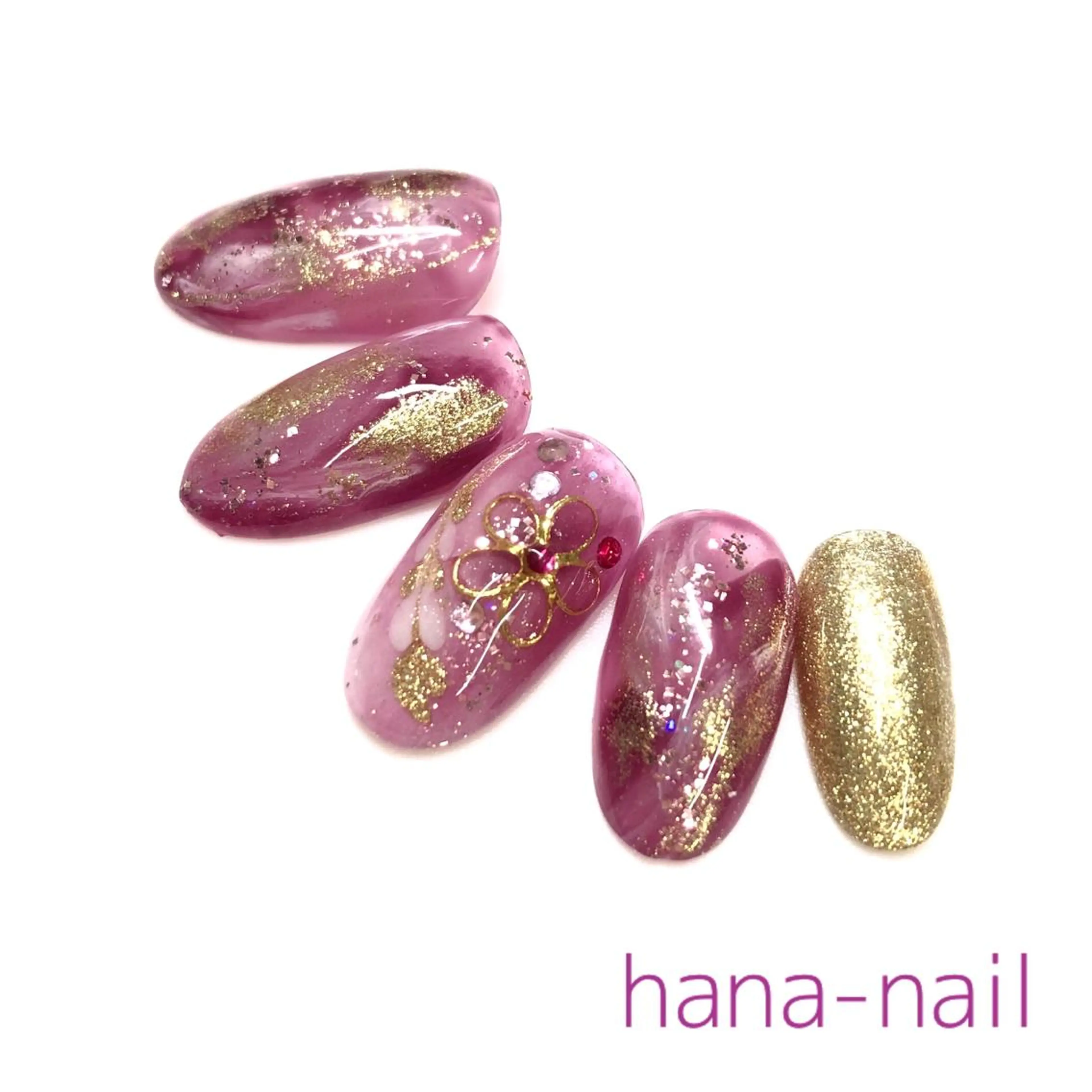 ネイル 成人式 ハート ラメ(グリッター) ニュアンスネイル ピーコックネイル Kao hana-nailのネイルデザイン