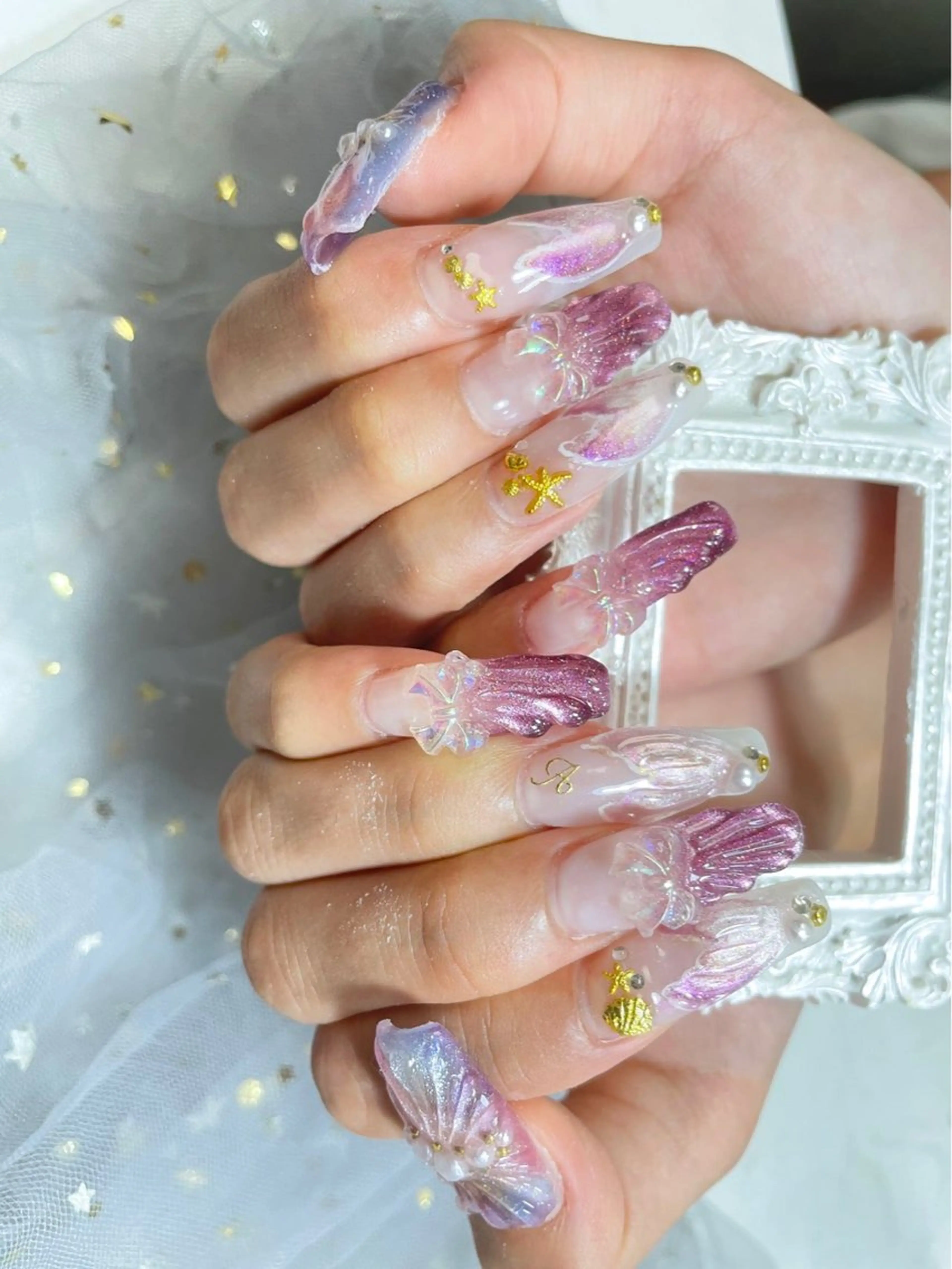 ネイル ハンドネイル 🎀ネイルサロン エクラYUI🎀のネイルデザイン