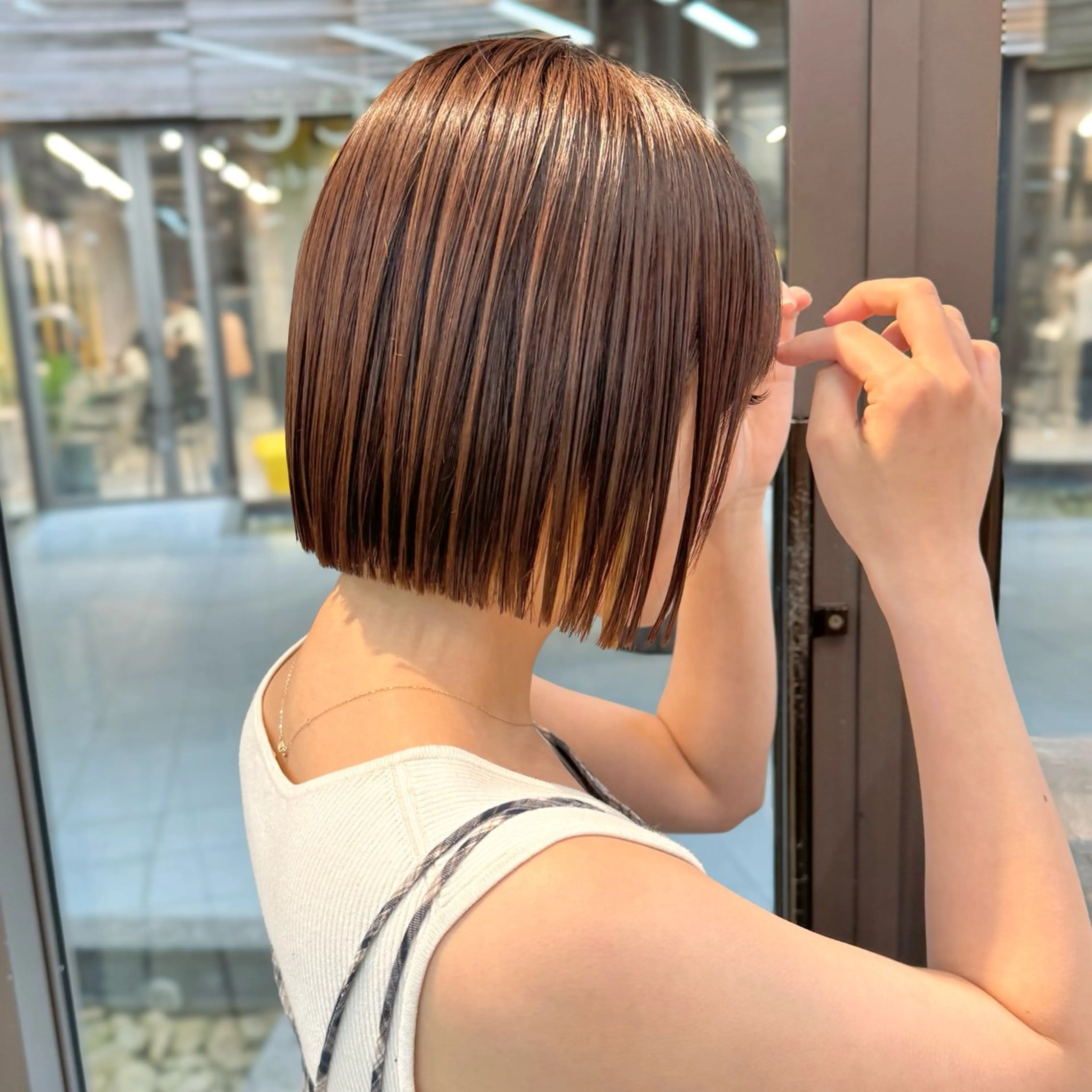 ショート ボブ 縮毛矯正 カット 縮毛矯正 トリートメント mee.表参道所属・ボブ/ショート /パーマ/shinのヘアスタイル