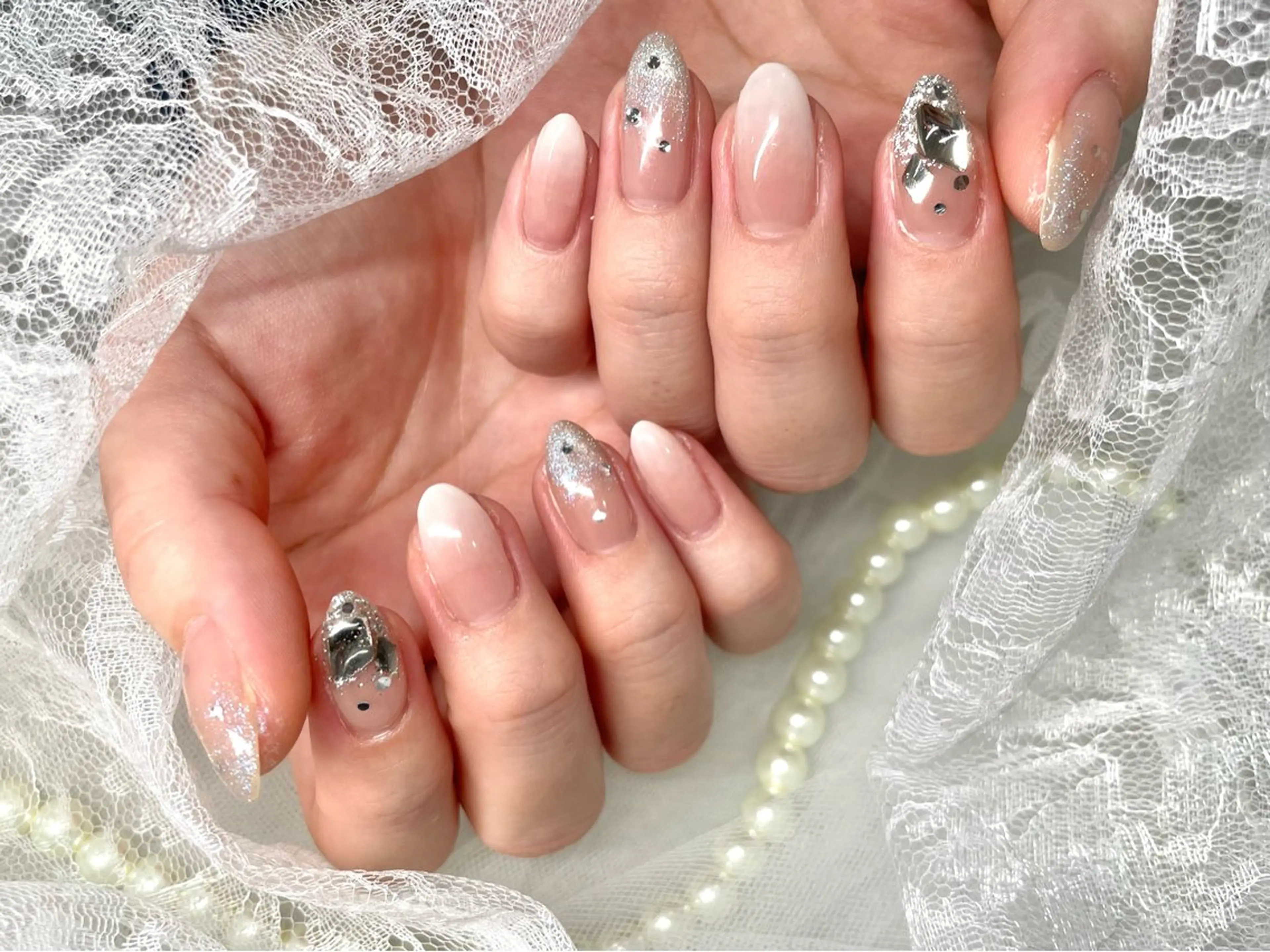 ネイル ラメ(グリッター) ラメグラデーション 冬ネイル ゆりか ジョアアンジェ福島のネイルデザイン