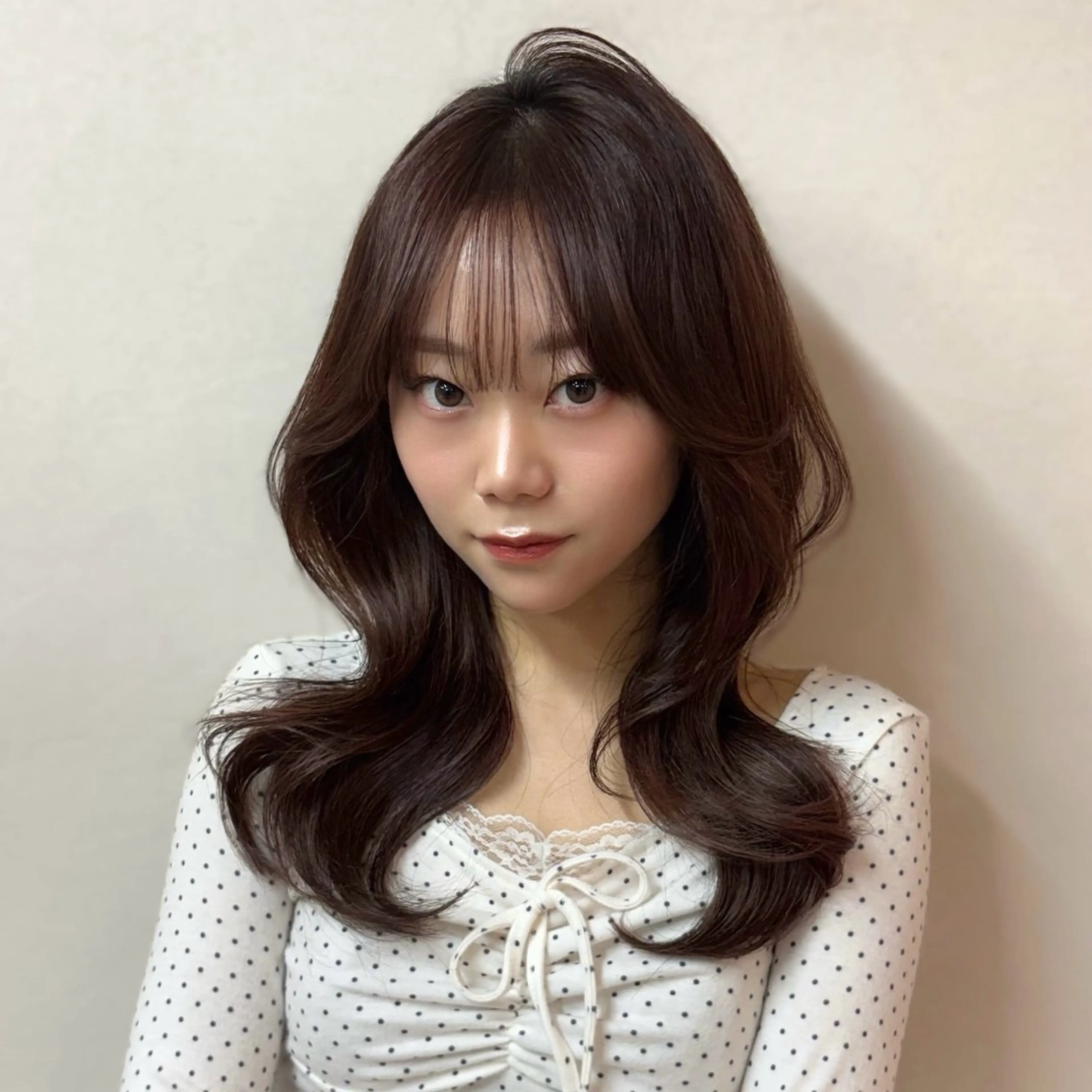 セミロング カラー カット ヘアカラー トリートメント 本格韓国ヘア🇰🇷 【uni】キューさんのヘアスタイル