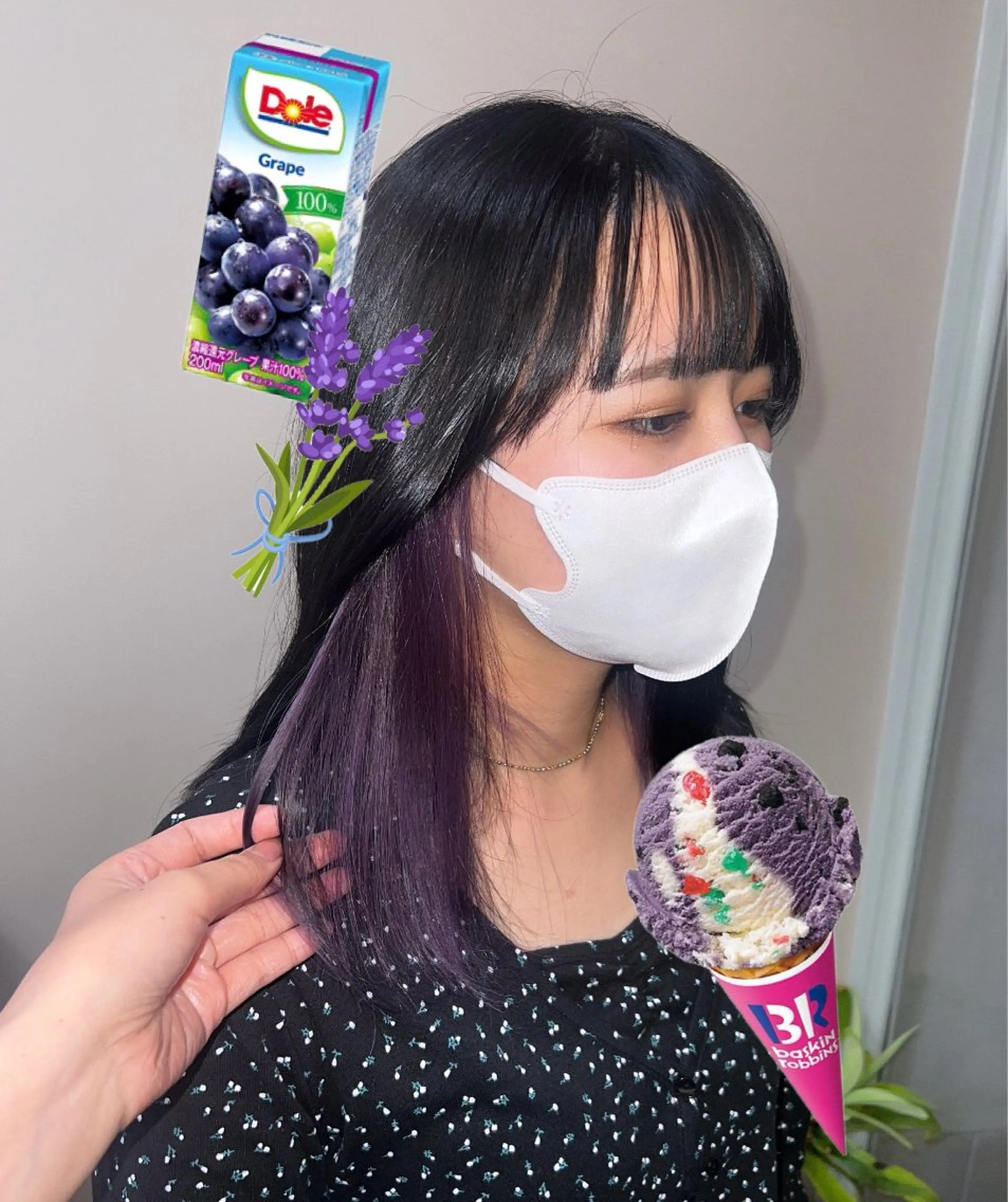 セミロング カラー 岡山ハイトーン・ ルーツカラー/こもものヘアスタイル