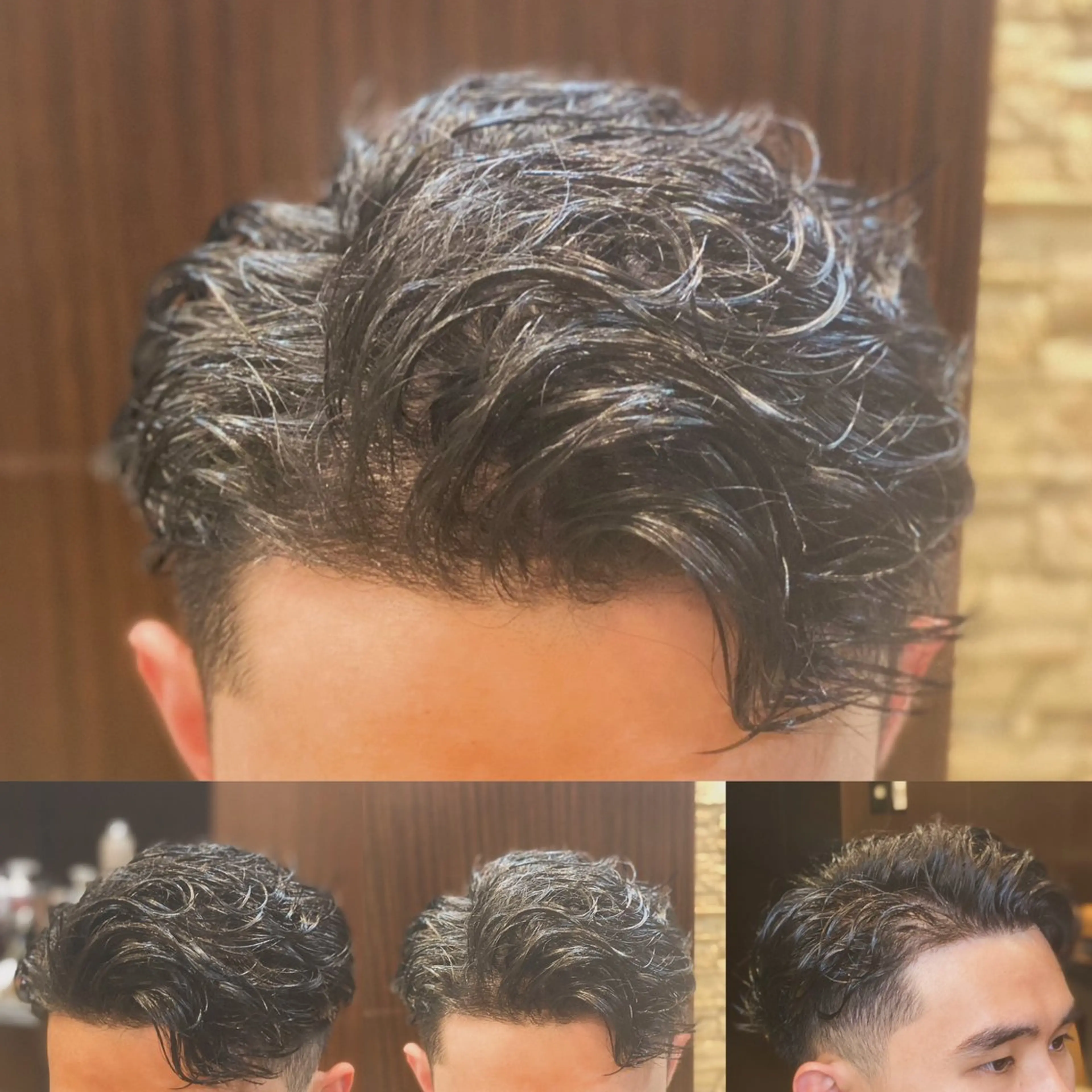 ミディアム カット パーマ ヘアモードキクチ神田店所属・北川 竜也のヘアスタイル