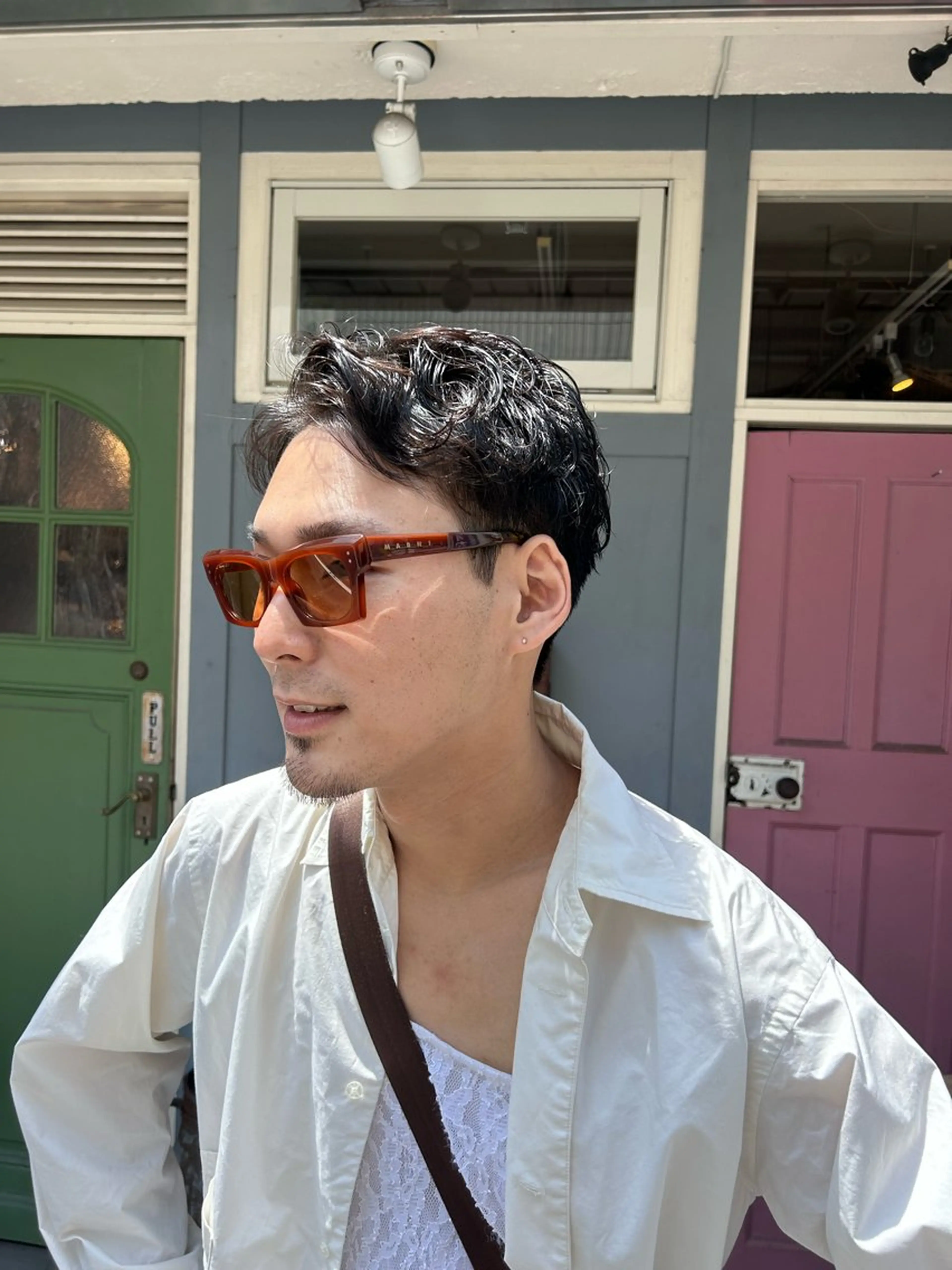 ショート パーマ メンズ カット パーマ 清水千優/パーマ/透 明感カラー/メンズのヘアスタイル