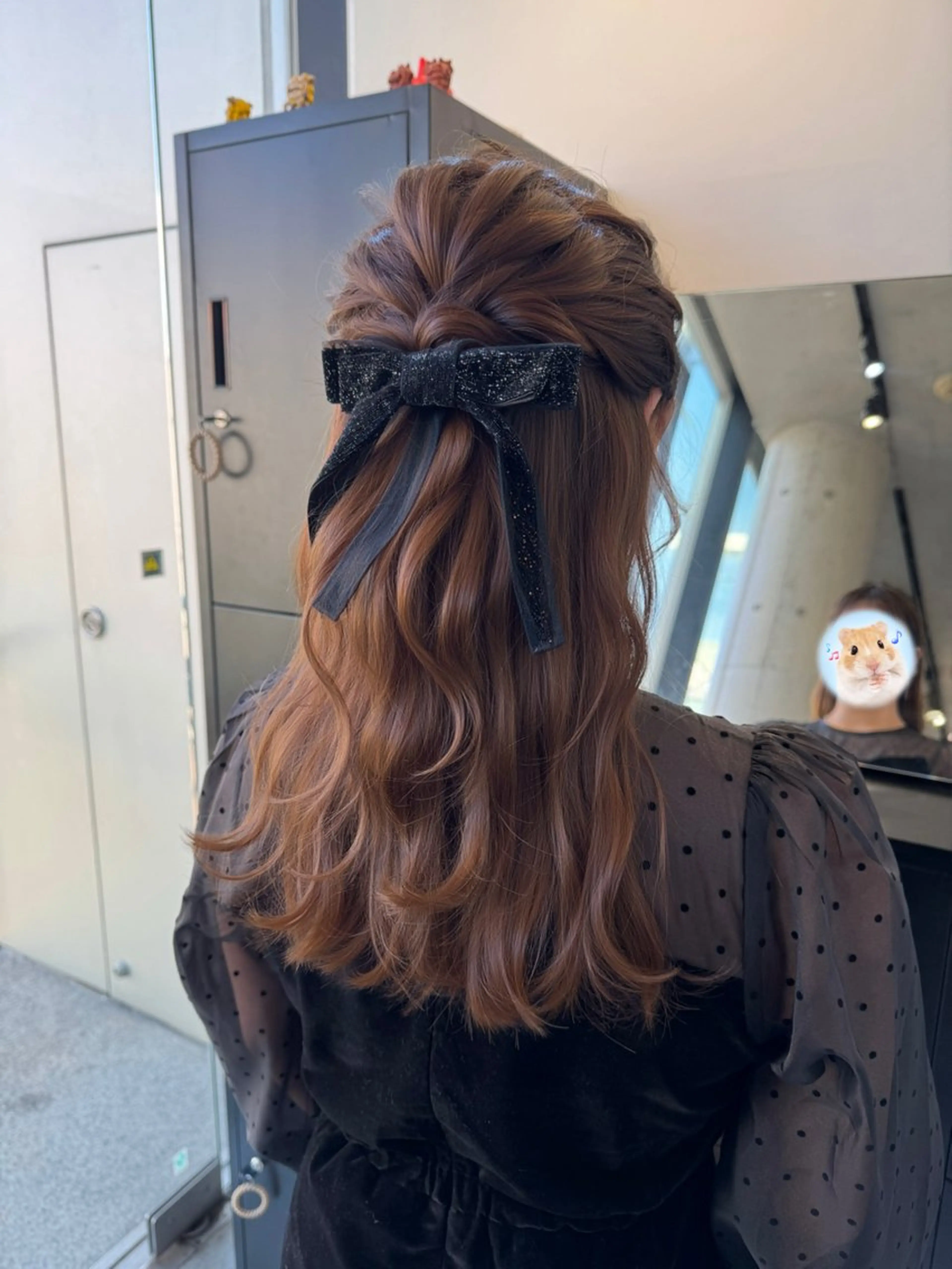 セミロング カラー パーマ ヘアアレンジ ヘアセット 透明感/オリーブ/ グレージュ/YUKAのヘアスタイル