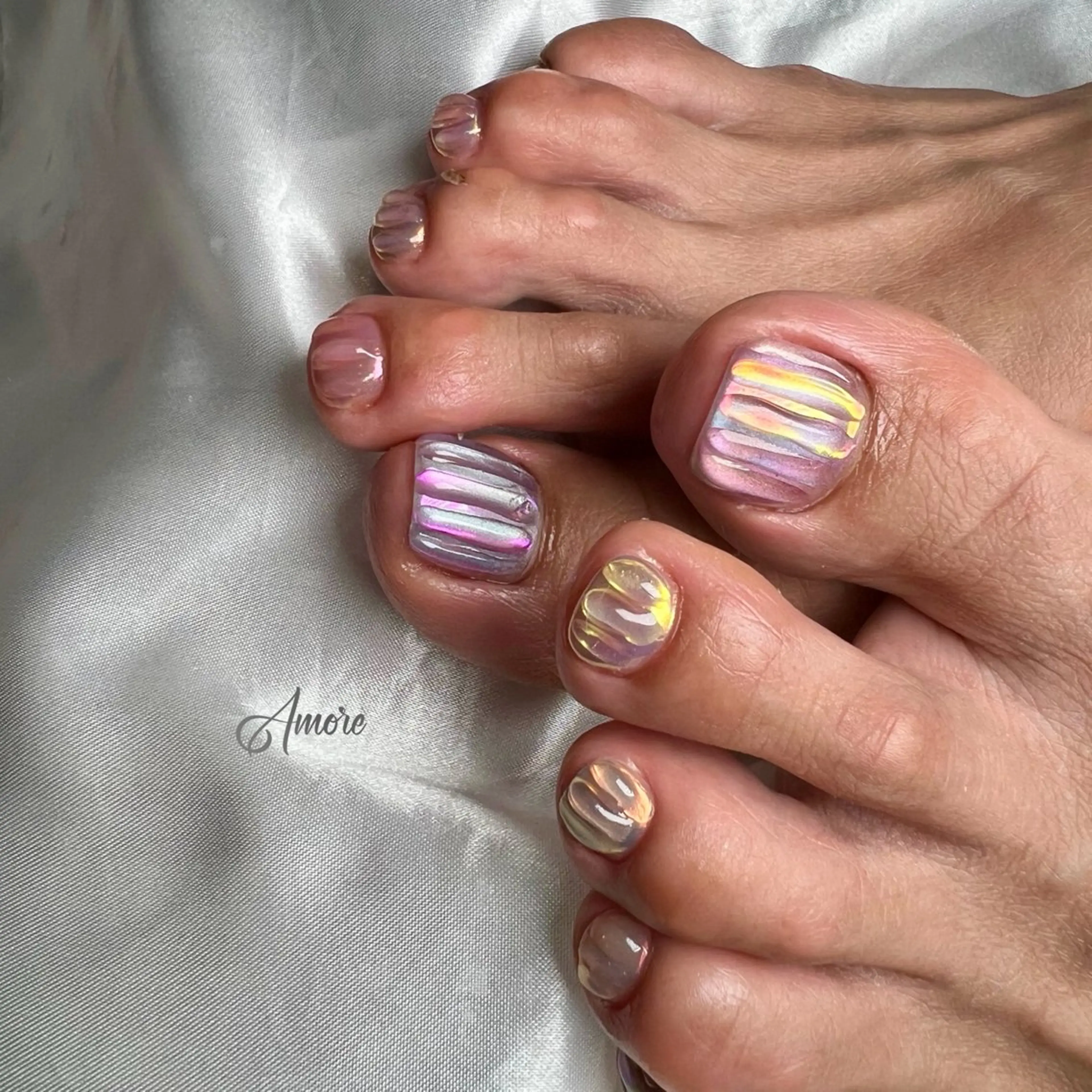 ネイル ジェルネイル キラキラネイル 韓国ネイル マグネットネイル パラジェル You kyehwaのネイルデザイン