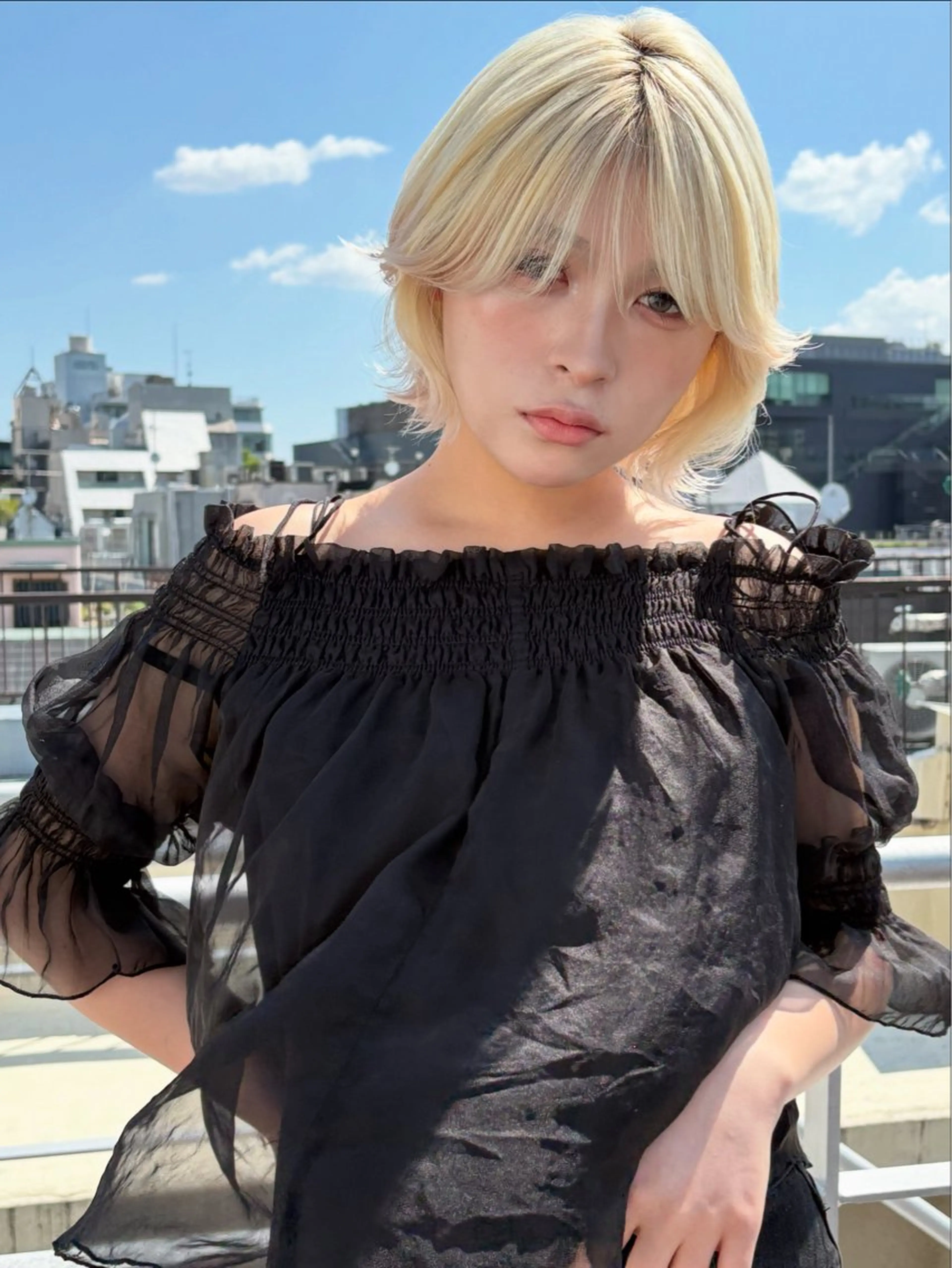 ショート カラー ヘアアレンジ 抜きっぱなしブロンド ブロンド カット ヘアカラー トリートメント 🧸艶々韓国ヘア 🧁mizunaのヘアスタイル