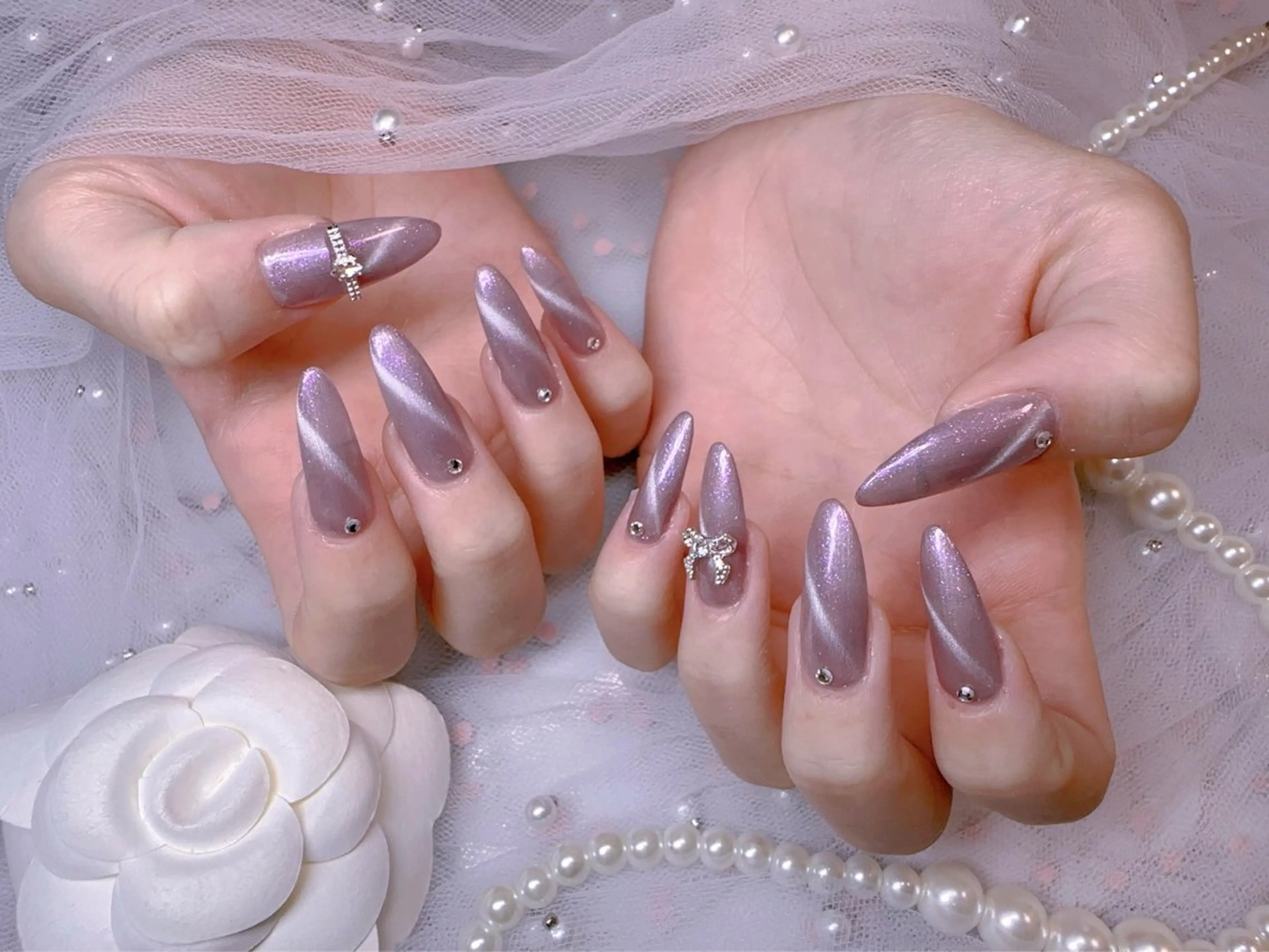 ネイル オーロラネイル フットネイル 韓国ネイル ラメ(グリッター) ラメグラデーション ハンドネイル Belle nail salon 新小岩のネイルデザイン