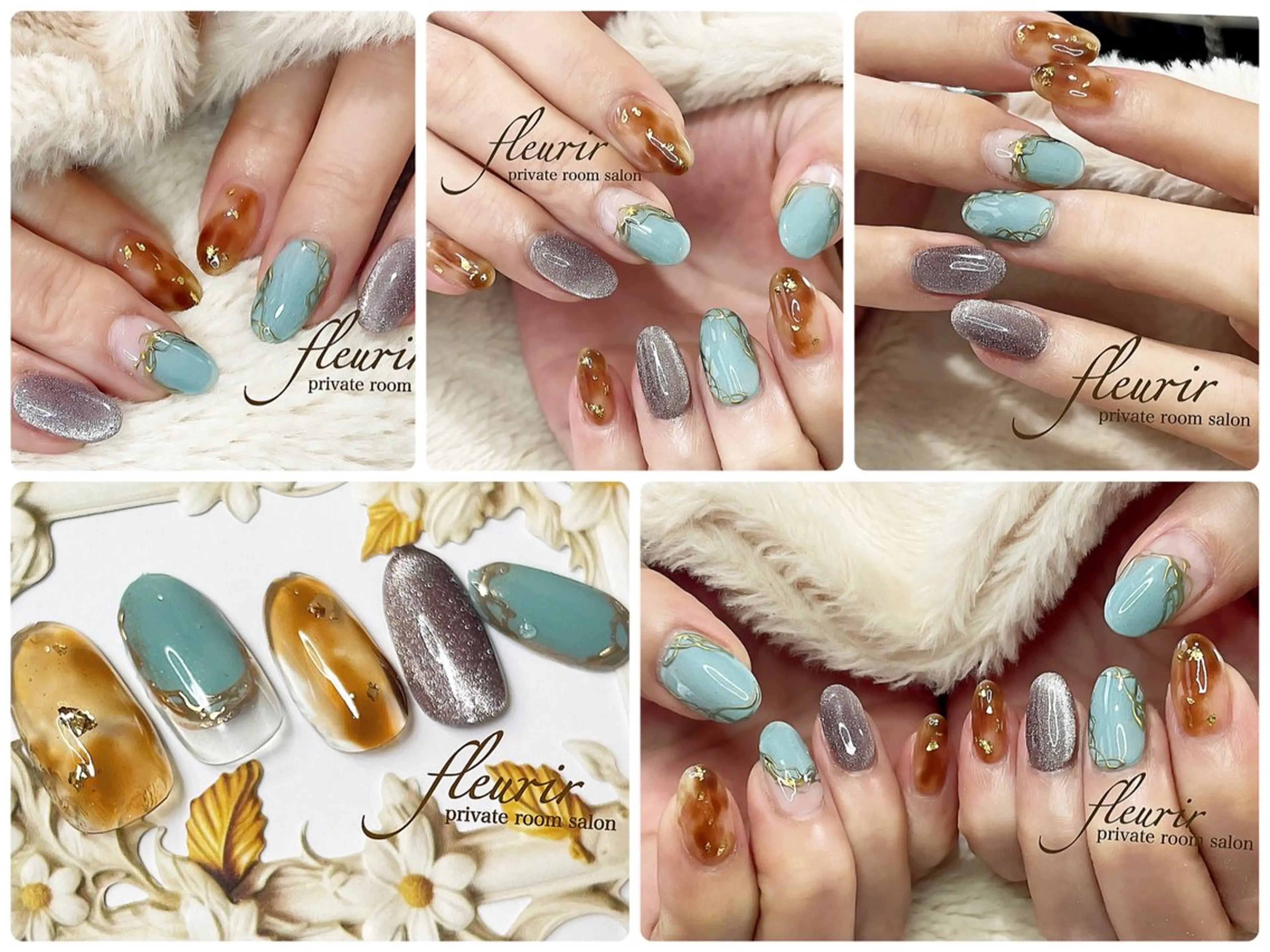 ネイル フレンチネイル マグネットネイル ワンカラーネイル フルリール 【プライベートサロンのネイルデザイン