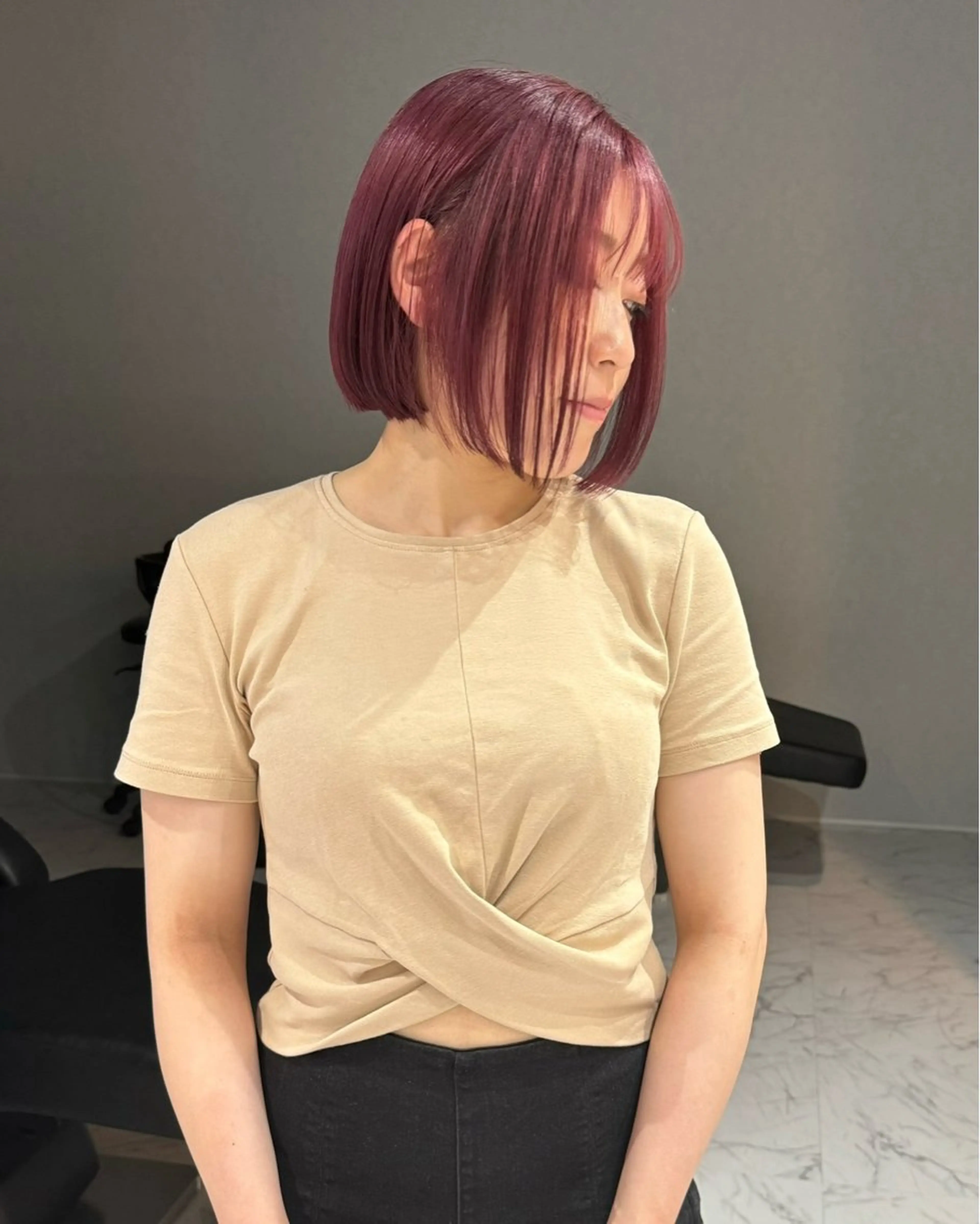 ミディアム カラー ヘアアレンジ バレイヤージュ ブリーチ ダブルカラー ハイライトカラー ハイトーンカラー カット ヘアカラー トリートメント アンドウ ユウ/ レイヤーカット/韓国のヘアスタイル