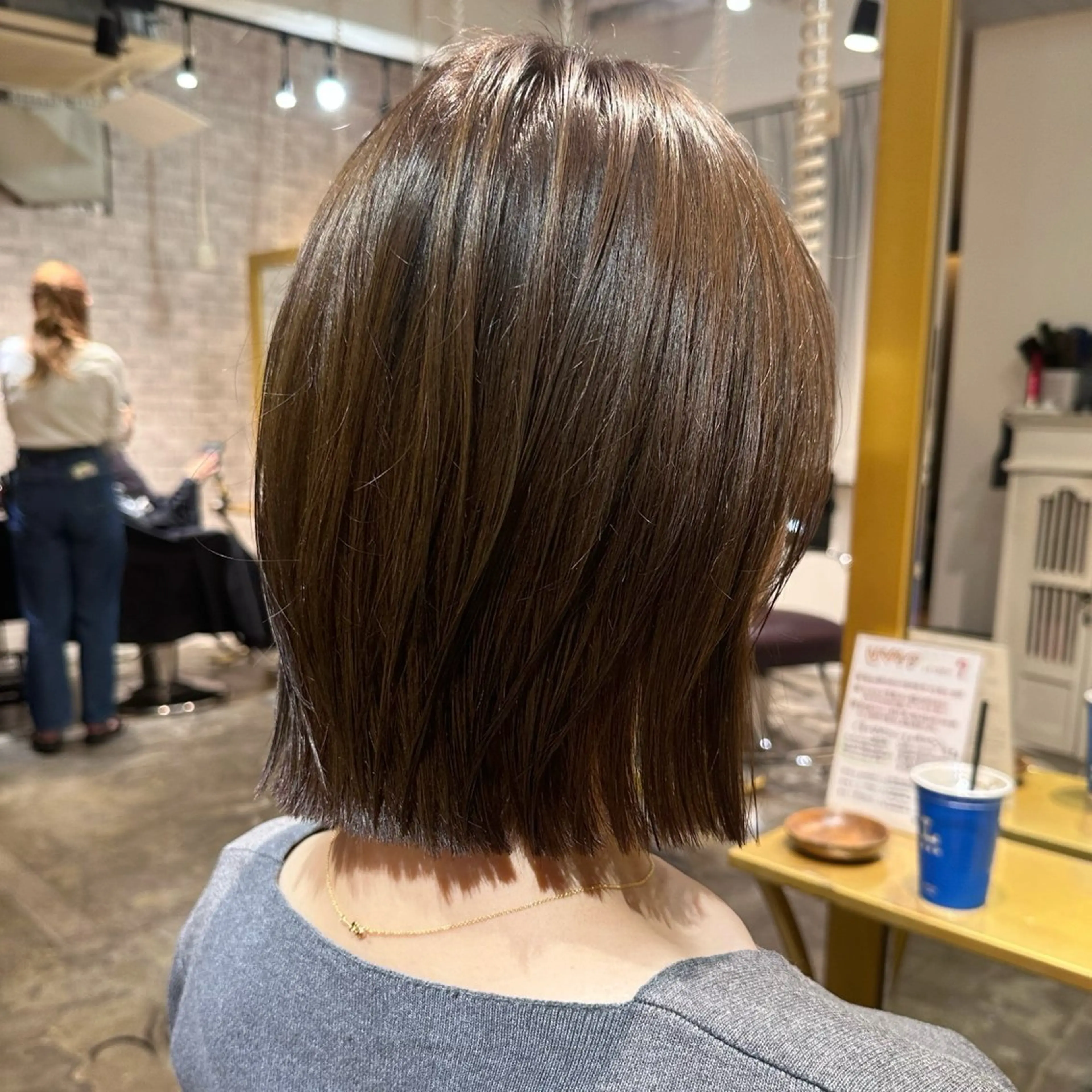 ショート カラー ブラウンカラー オリーブブラウン カット ヘアカラー 艶カラー/レイヤー 💖心斎橋/Sakiのヘアスタイル