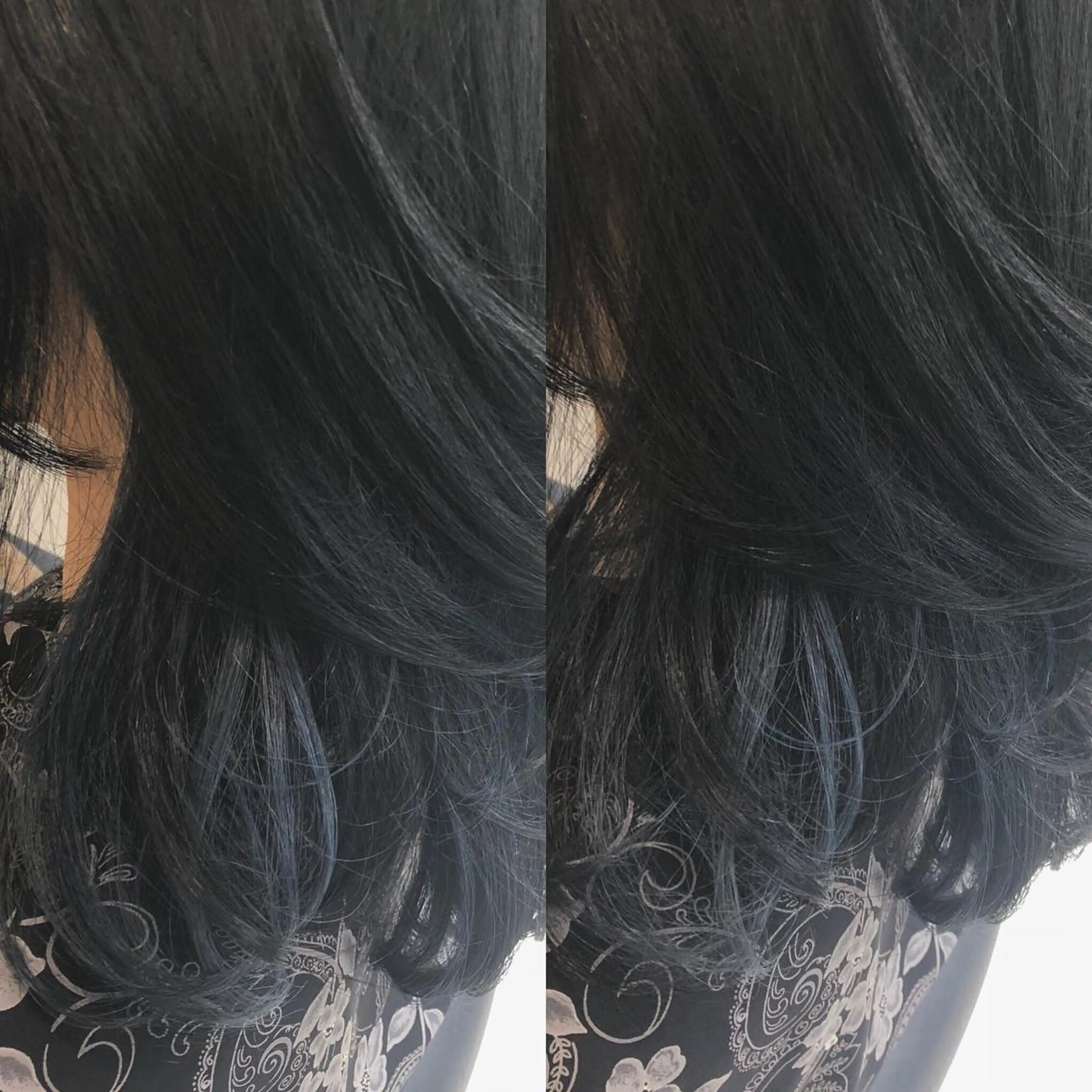 セミロング カラー インナーカラー ネイビーカラー カット ヘアカラー トリートメント 荒木 依莉亜のヘアスタイル