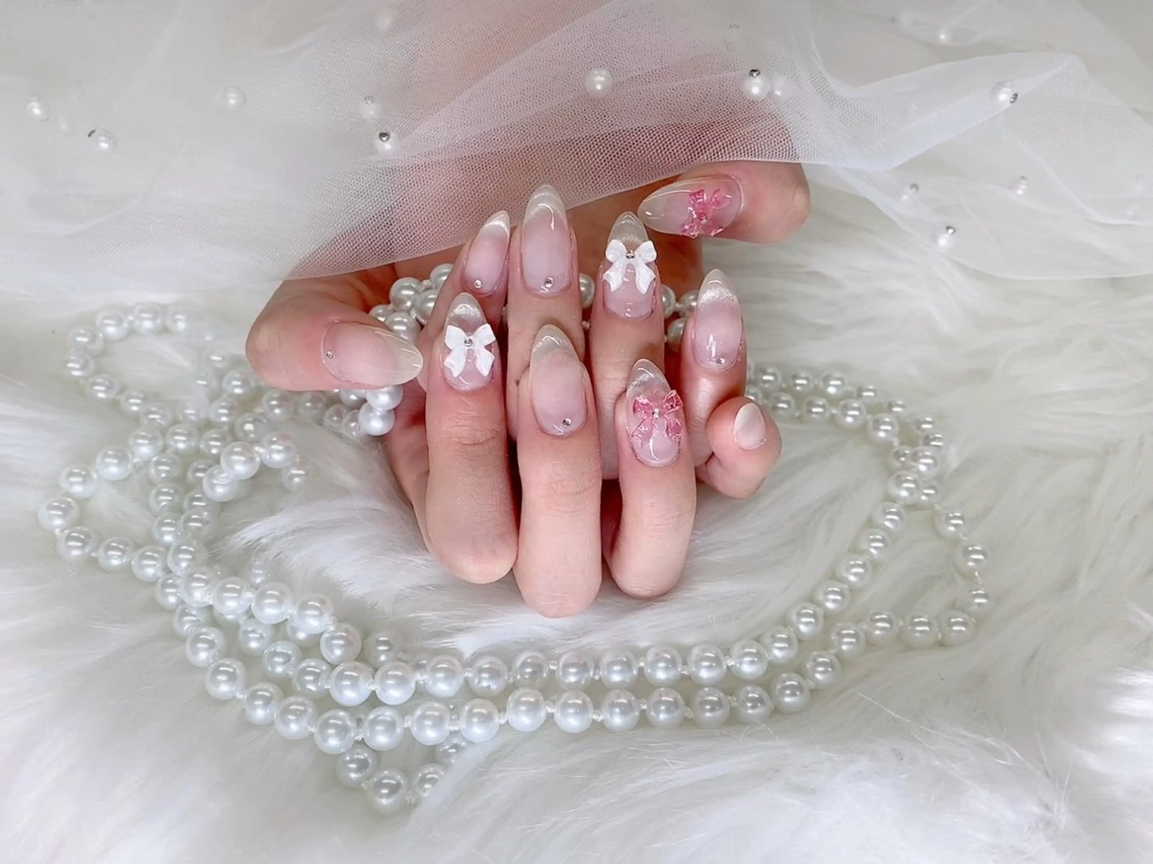 ネイル フレンチネイル マグネットネイル マグネットフレンチ ETERNA Nail 銀座店【パラジェル/フィルイン/チップ長さだし/マグネット/ニュアンス】所属・ア カリのネイルデザイン